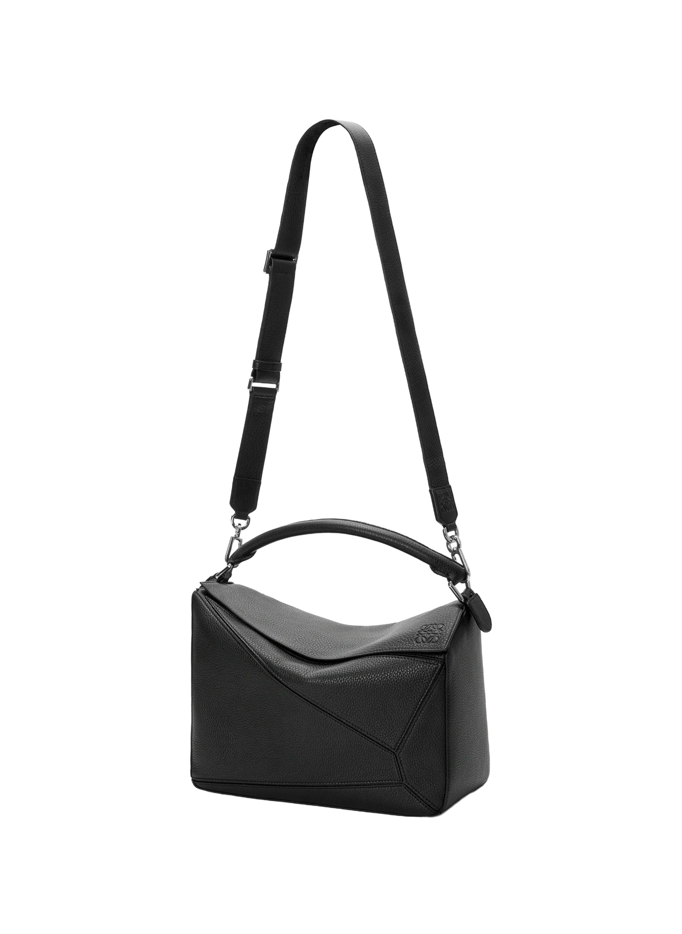 Grand sac Puzzle en cuir de veau souple grainé LOEWE Noir