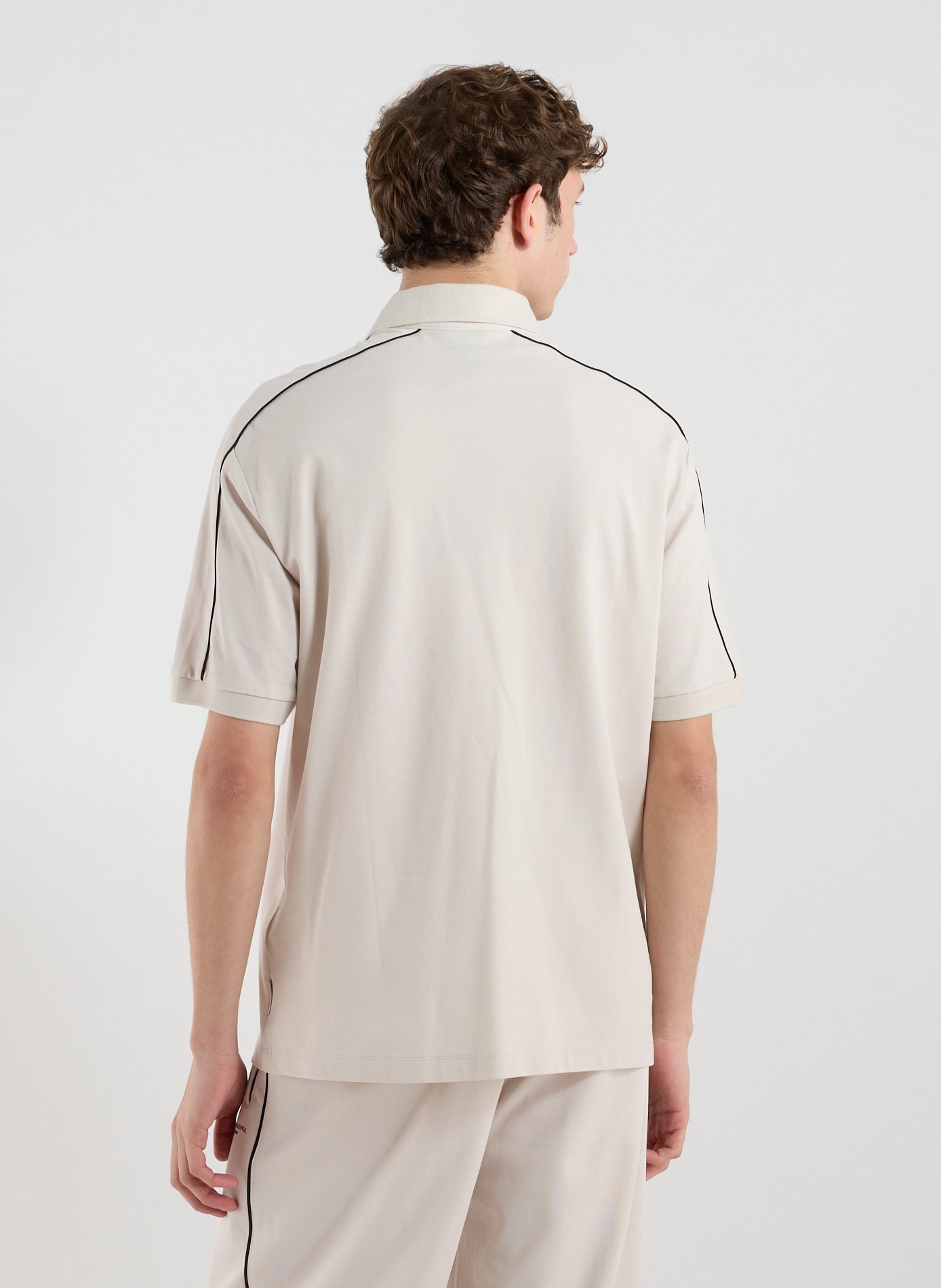 Short-sleeved cotton polo shirt ARMANI EXCHANGE Brown