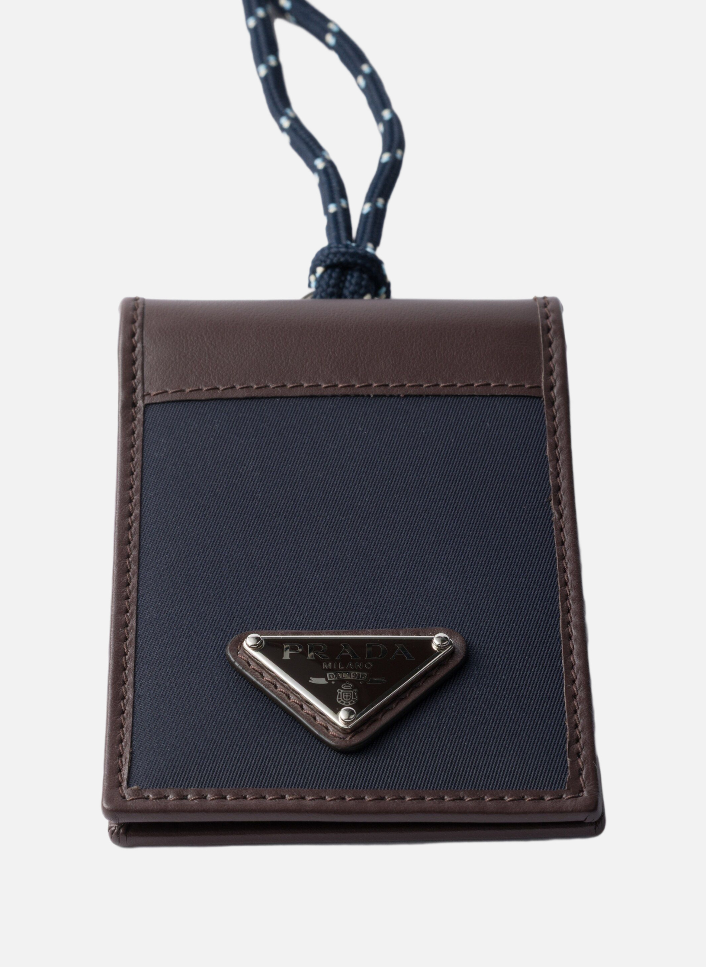 Porte-cartes prada speedrock en re-nylon et cuir a PRADA Bleu