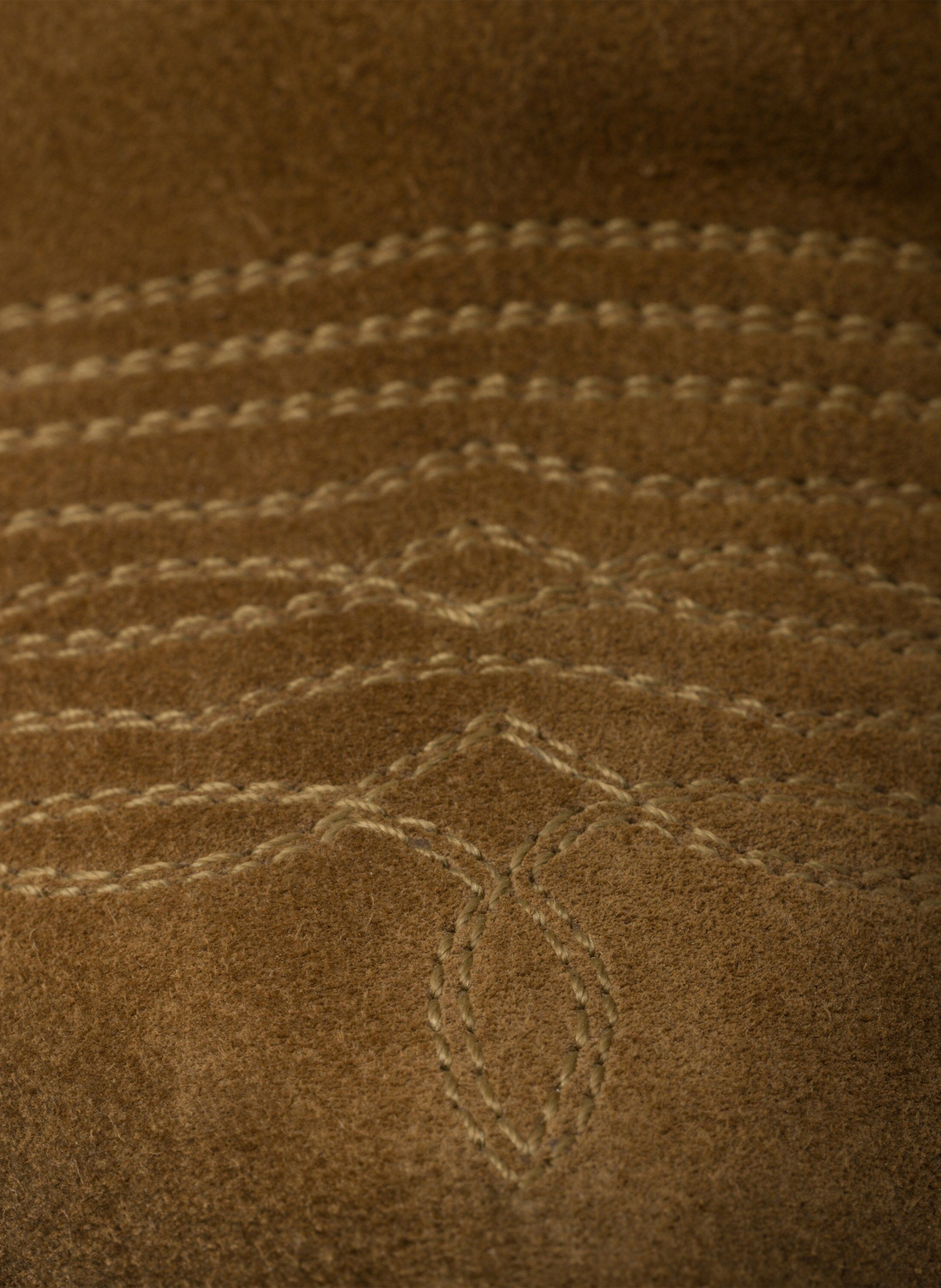 Bottines en veau velours PRADA Marron