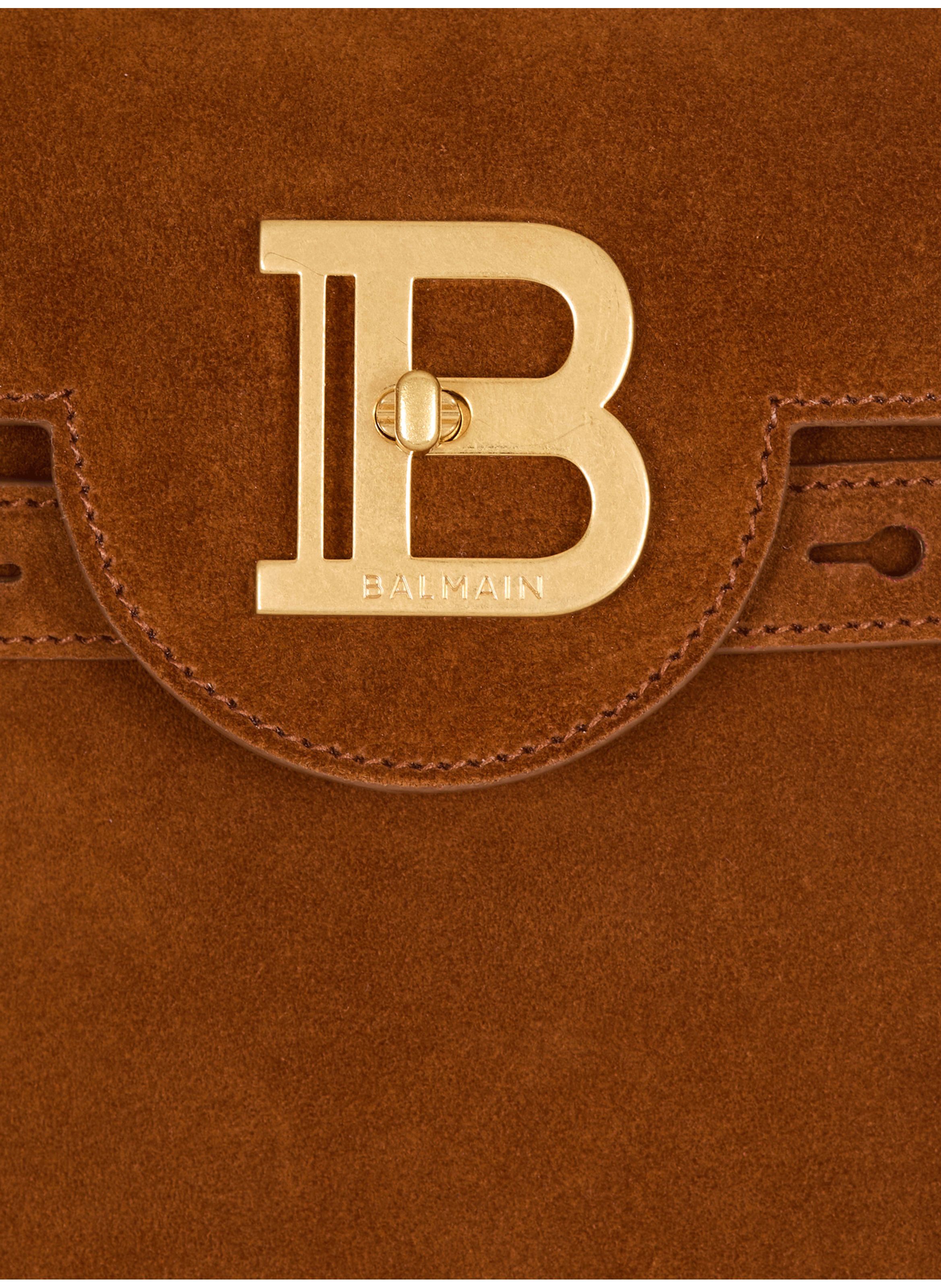 Sac b-buzz 23 en daim BALMAIN Marron