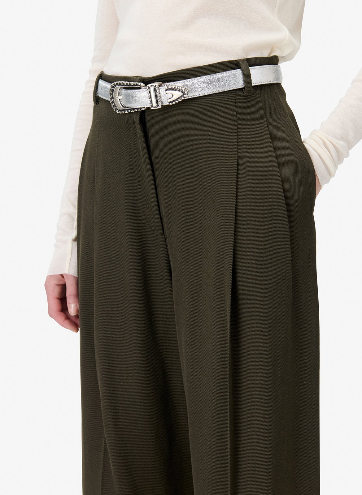 Pantalon large unie à pinces pallia IRO Vert