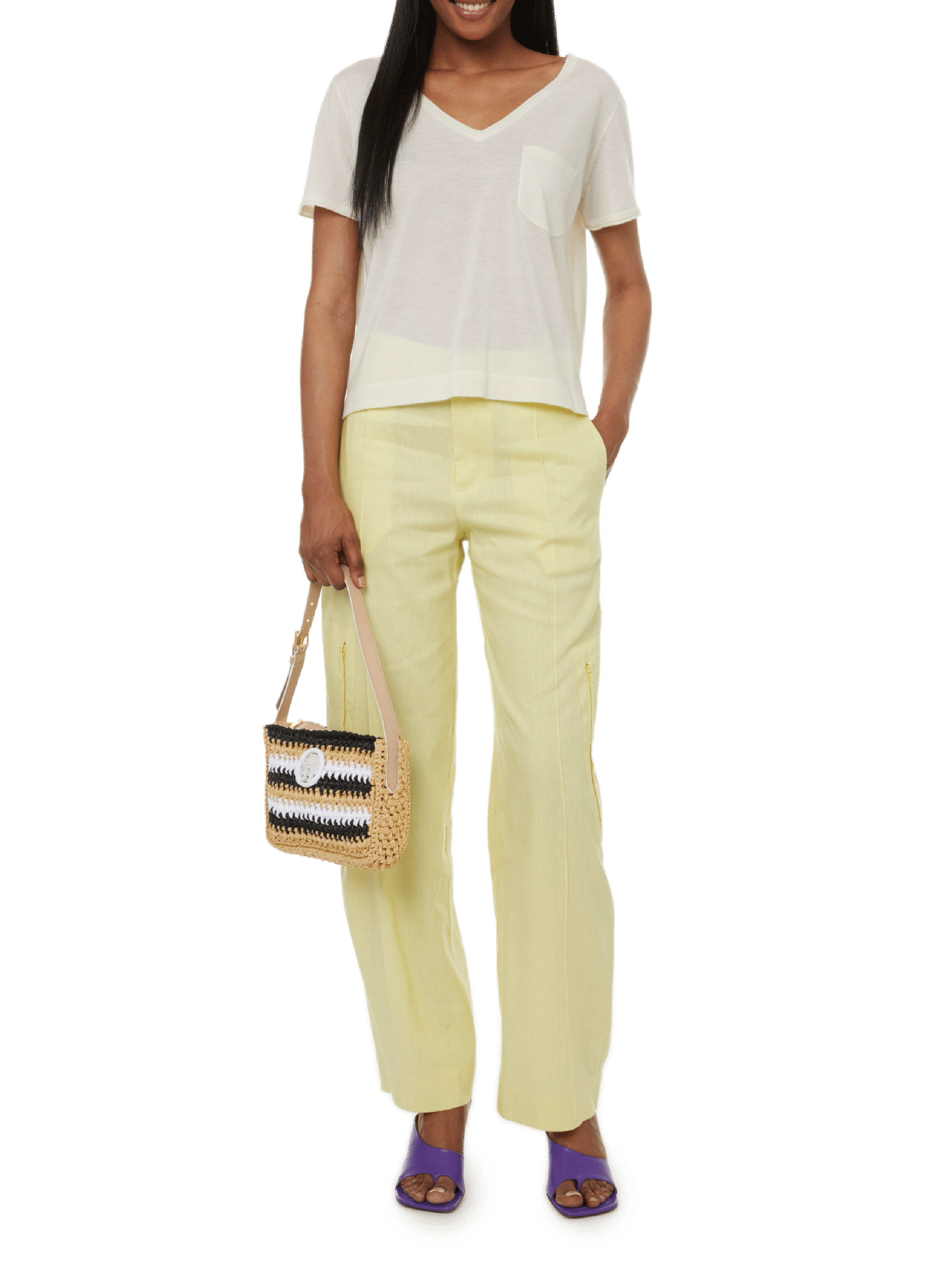 T-shirt en cachemire CRUSH COLLECTION Blanc