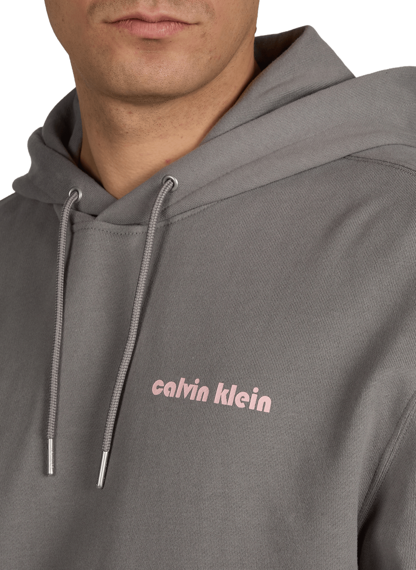 Hoodie à capuche en coton mélangé CALVIN KLEIN Gris