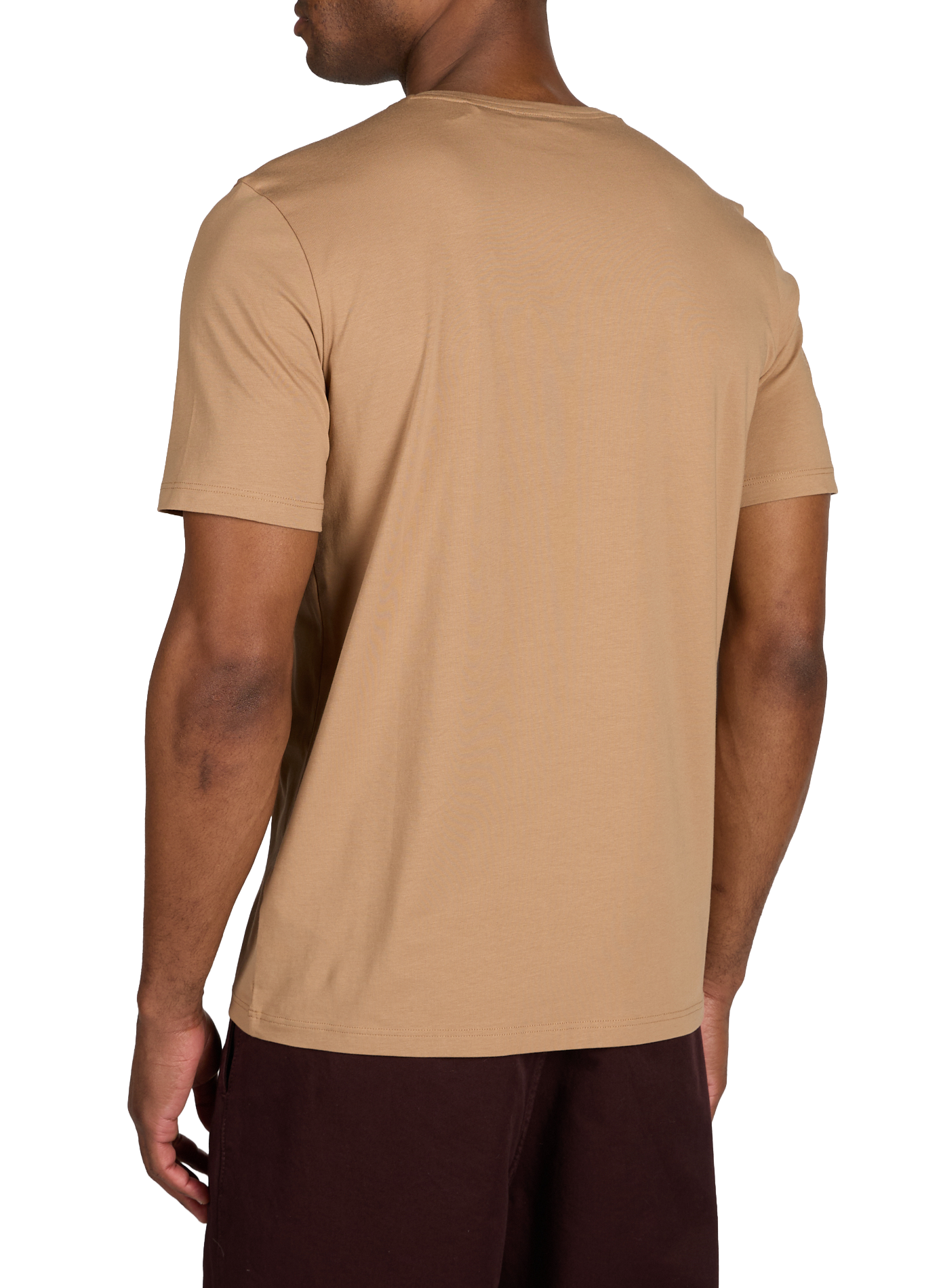T-shirt col rond en coton mélangé BOSS Beige