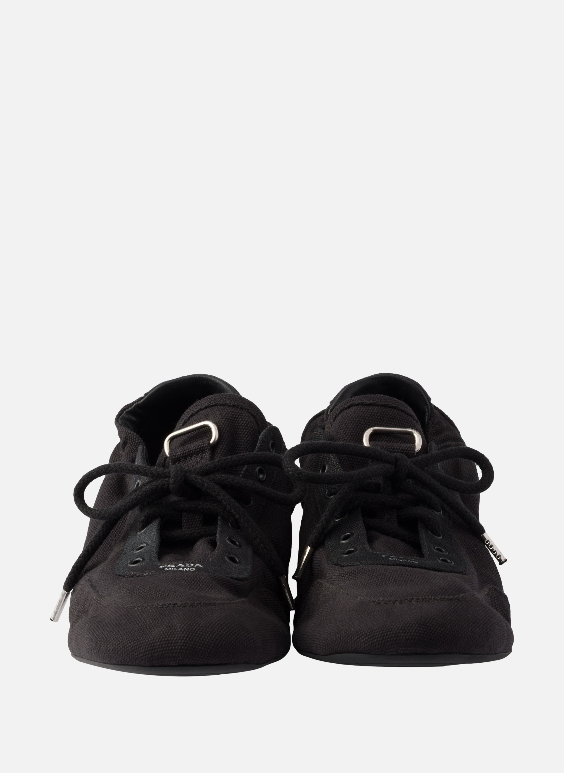 Baskets en toile collapse PRADA Noir
