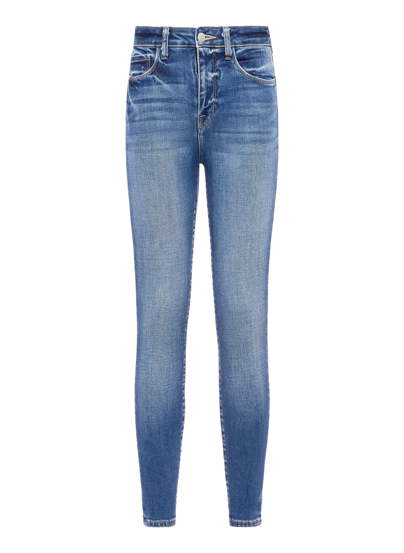 Jean skinny court en coton mélangé L'AGENCE Bleu