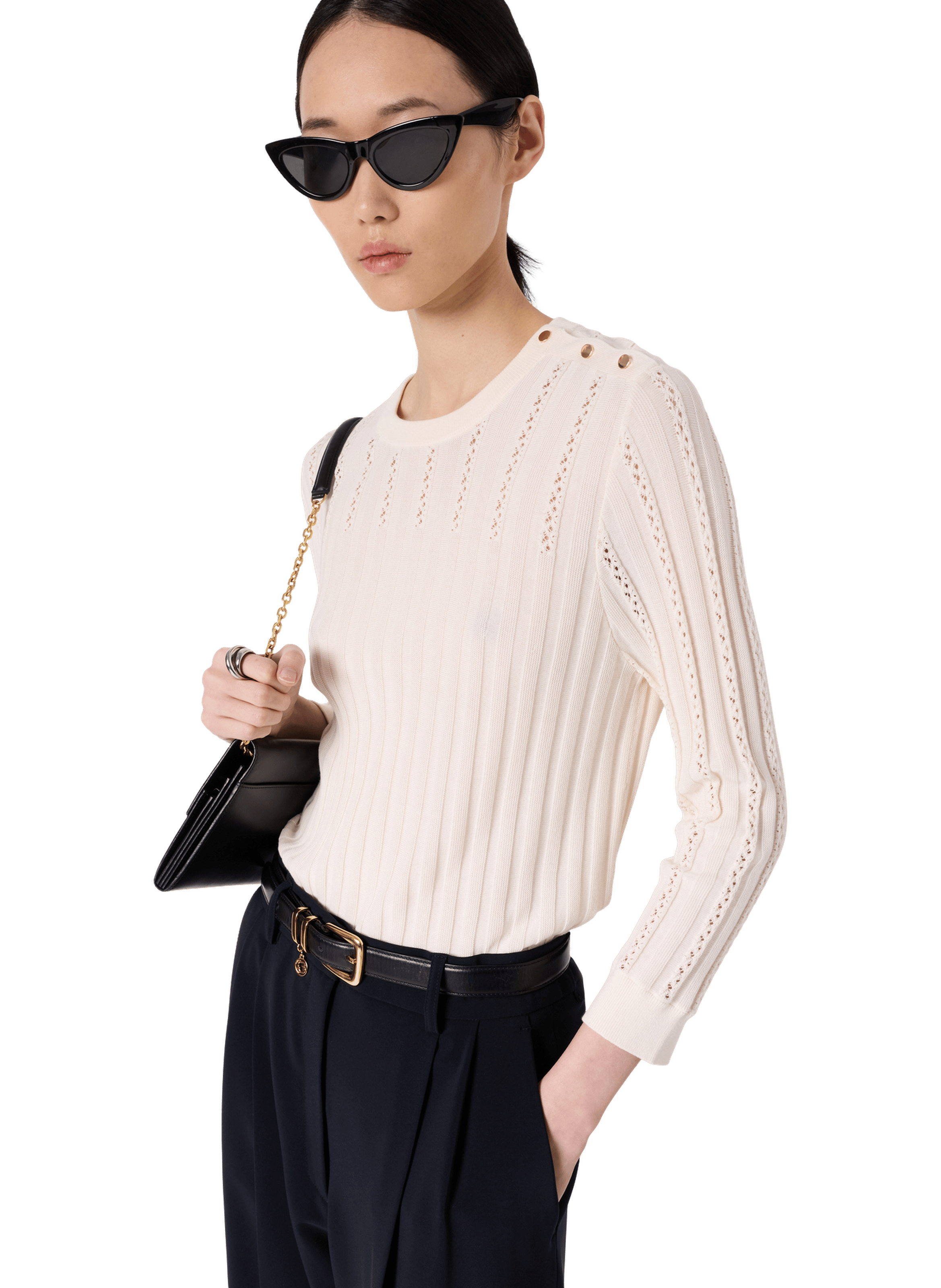 Pull ajouré à boutons dorés - lhena GERARD DAREL Beige