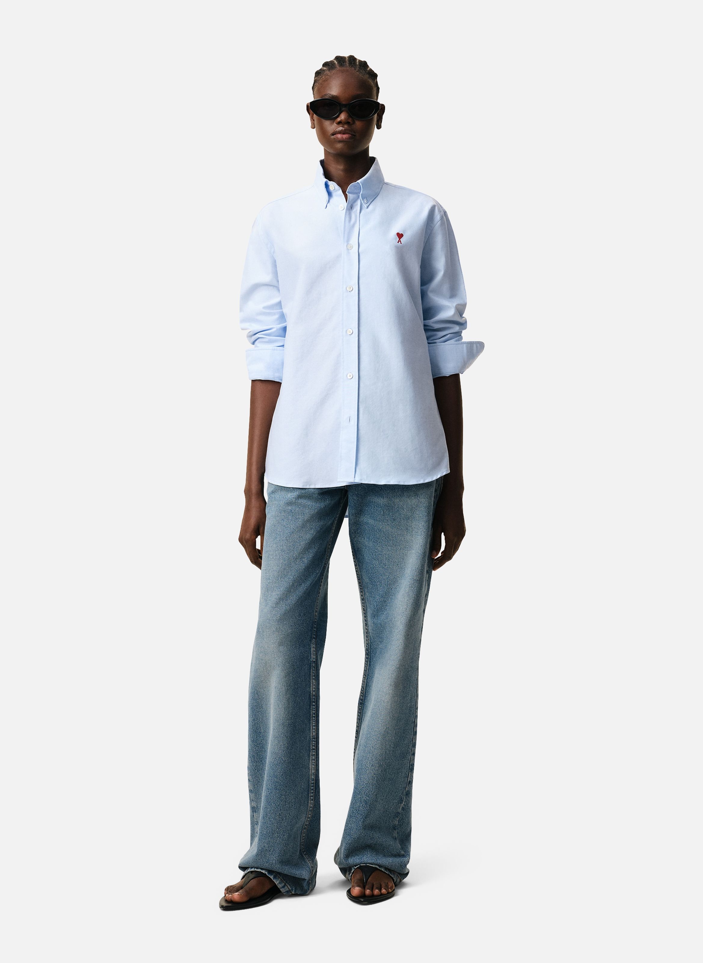 Chemise Col Boutonné Ami de Coeur unisexe AMI PARIS Bleu