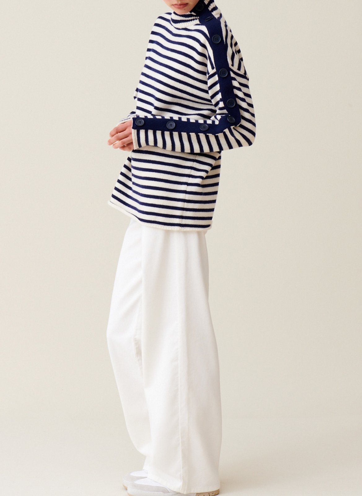 Pull marinière col montant boutonné CLAUDIE PIERLOT Multicolore