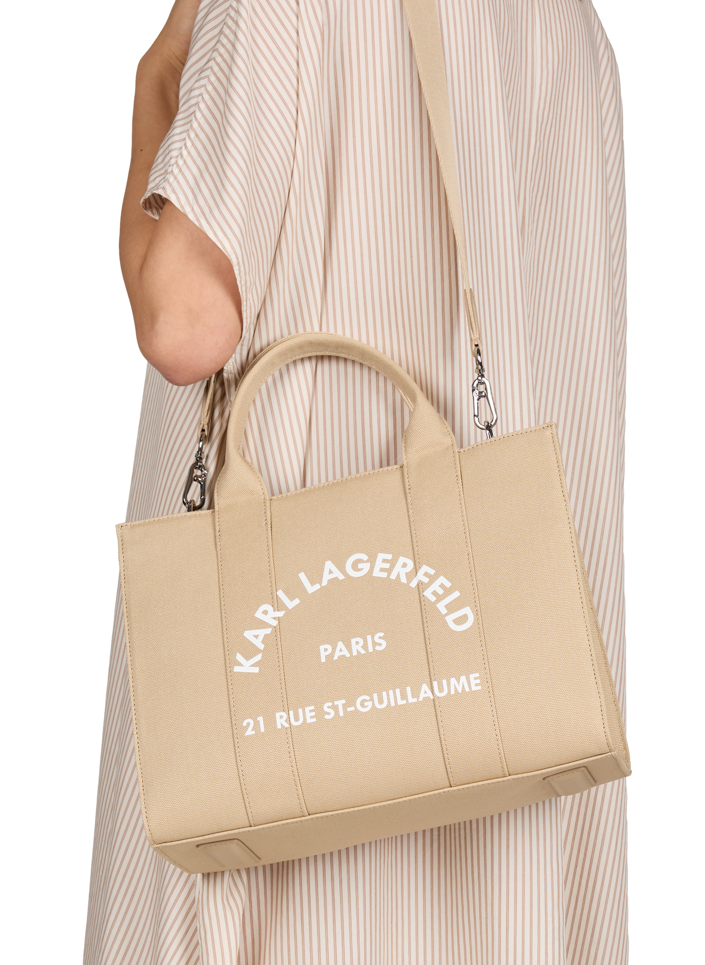Cotton tote bag KARL LAGERFELD Beige