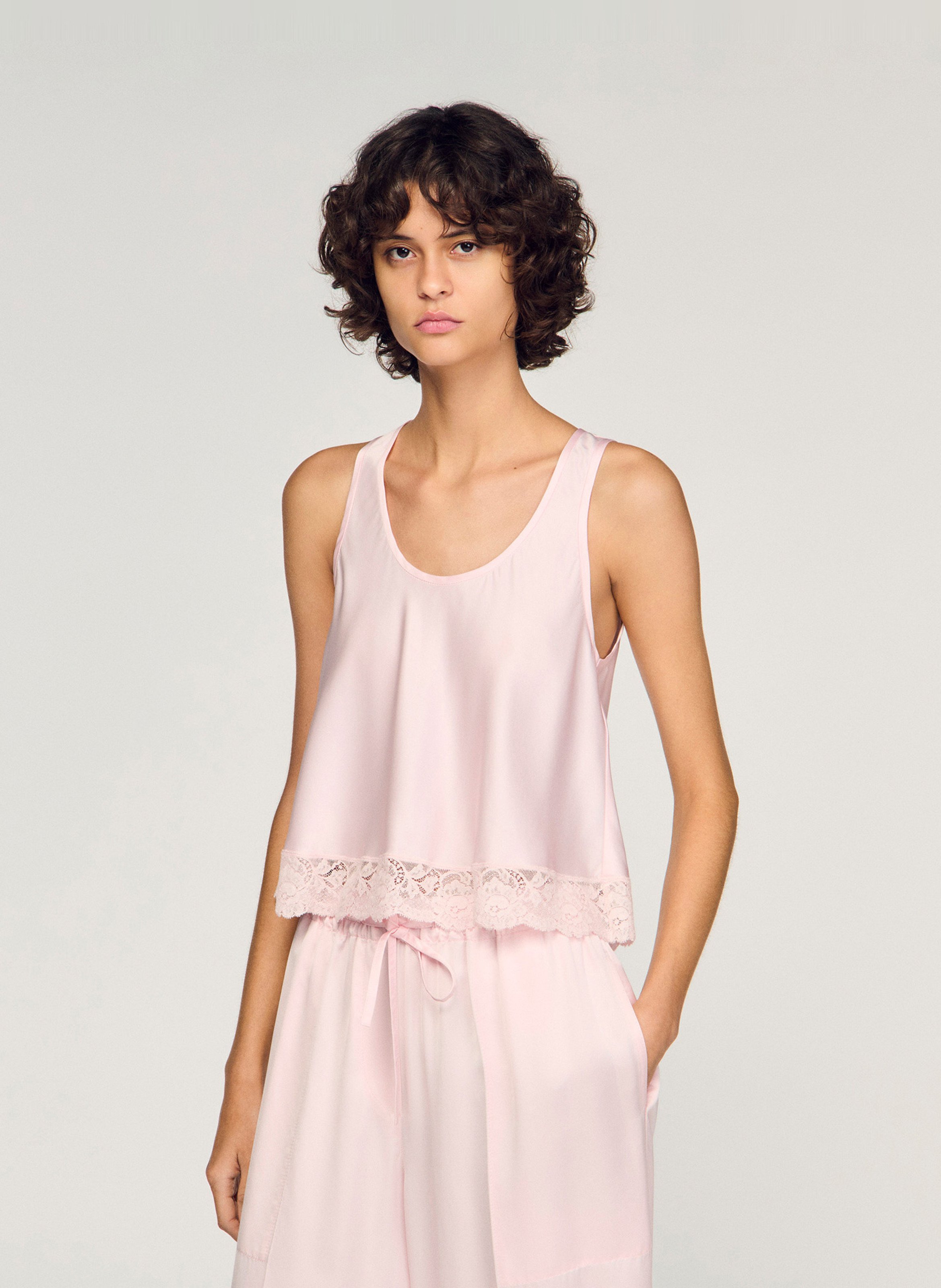 Débardeur col rond SANDRO Rose