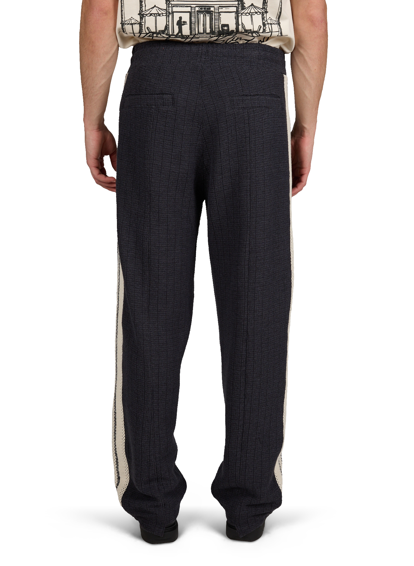 Lounge Wear Drawstring Pants in Cotton and Linen Blend ONLY THE BLIND Grey