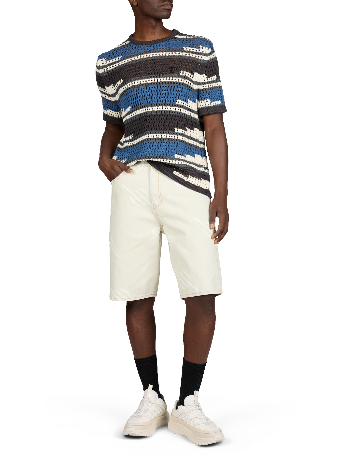 T-shirt maille col rond en coton DAILY PAPER Multicolore