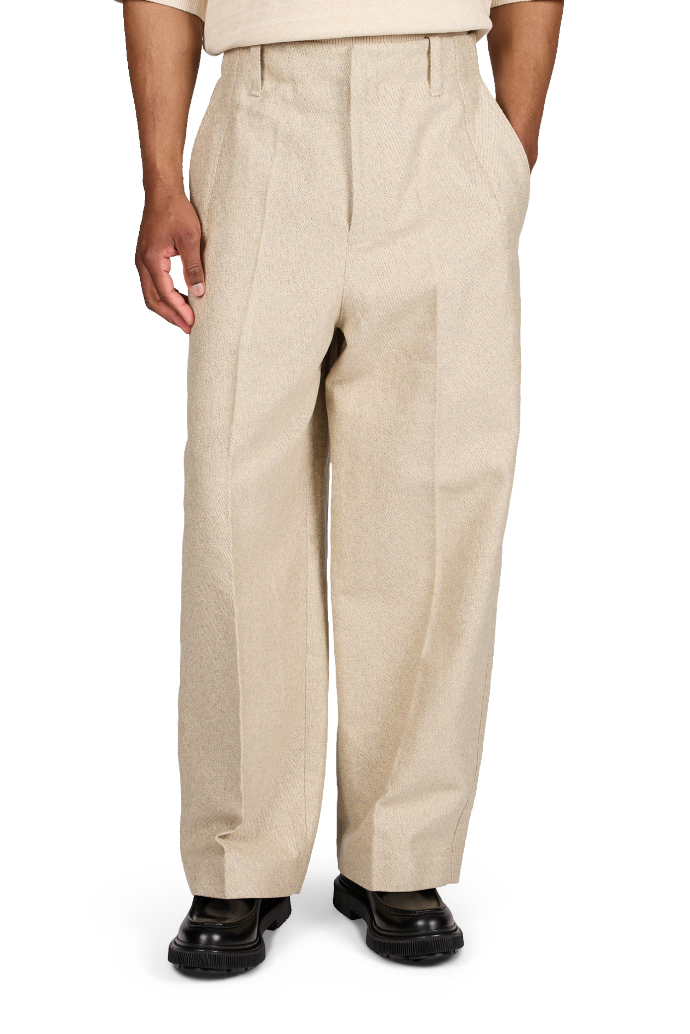 Le pantalon Pastro en coton piqué JACQUEMUS Beige
