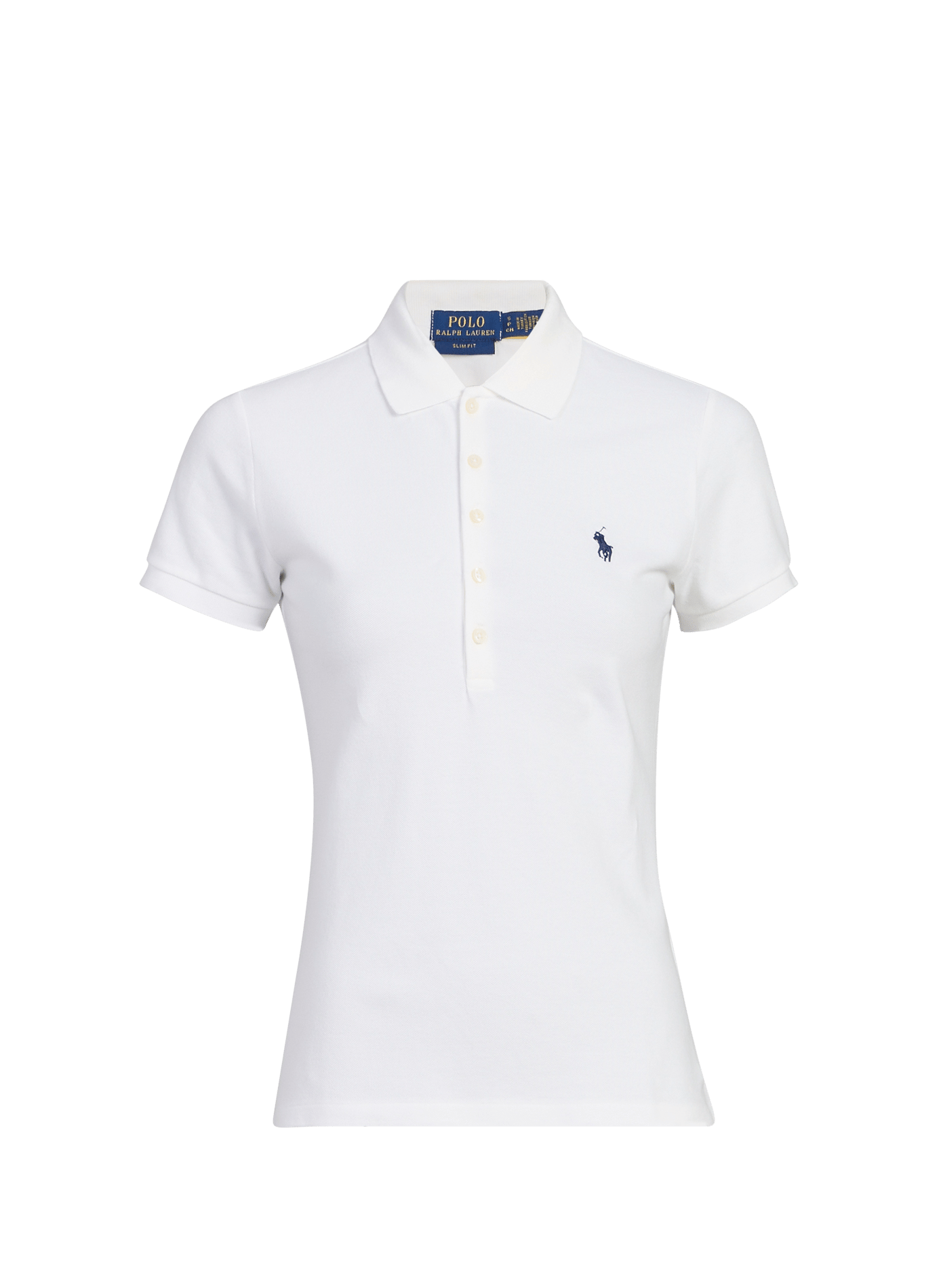 Polo manches courtes à logo en coton mélangé POLO RALPH LAUREN Blanc