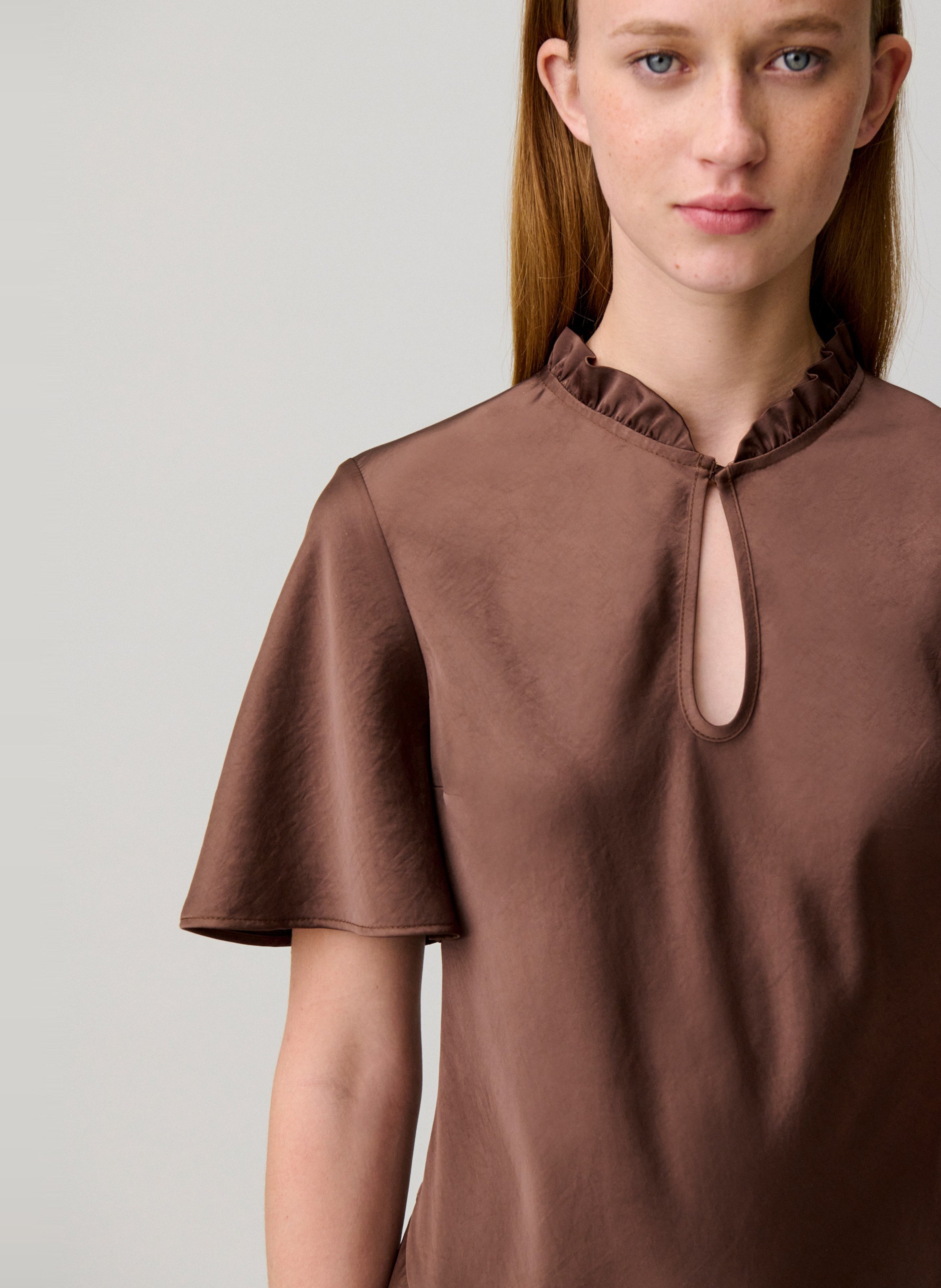 Robe longue fendue unie CLAUDIE PIERLOT Marron