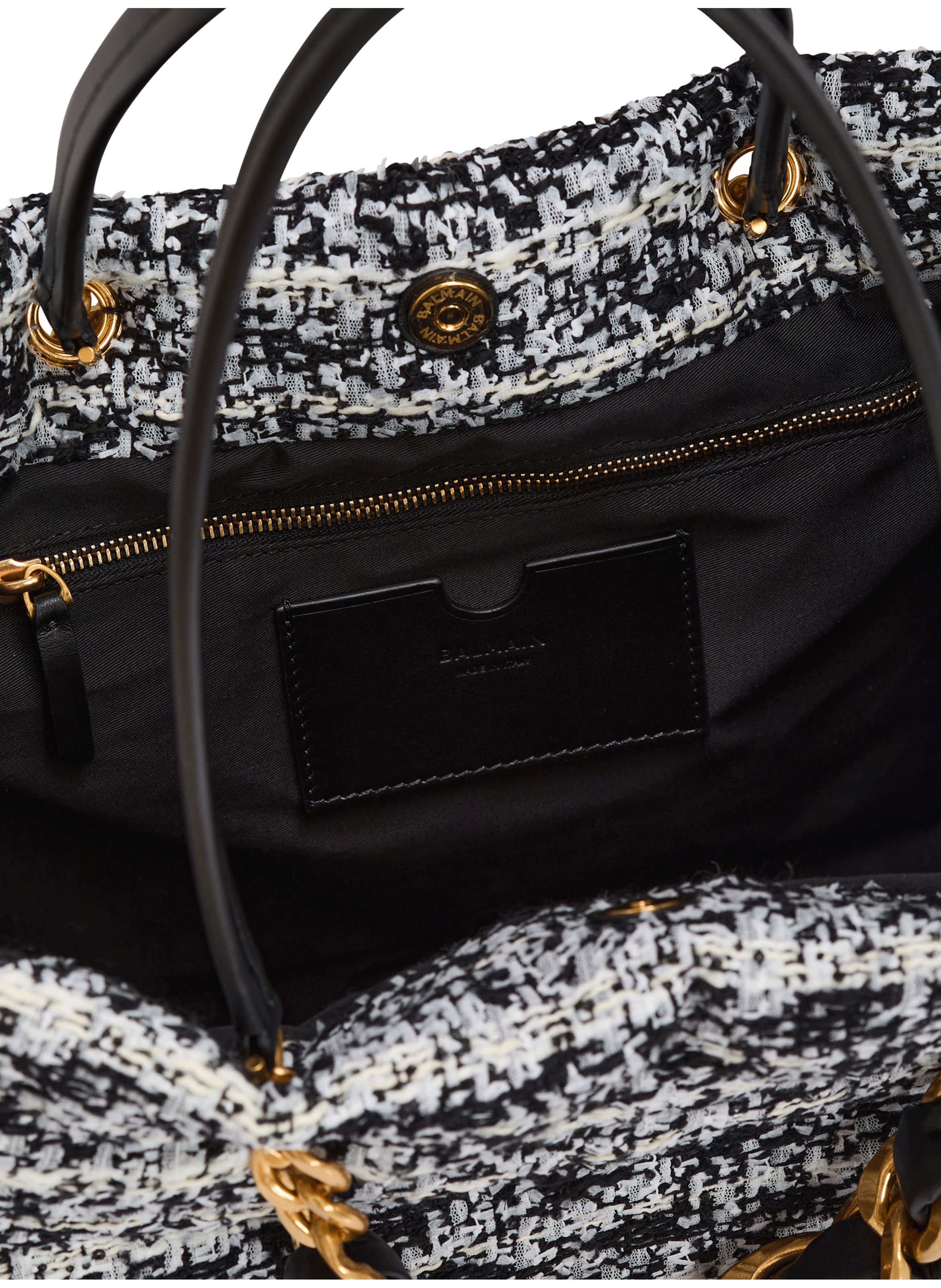 Sac cabas 1945 soft en tweed BALMAIN Noir