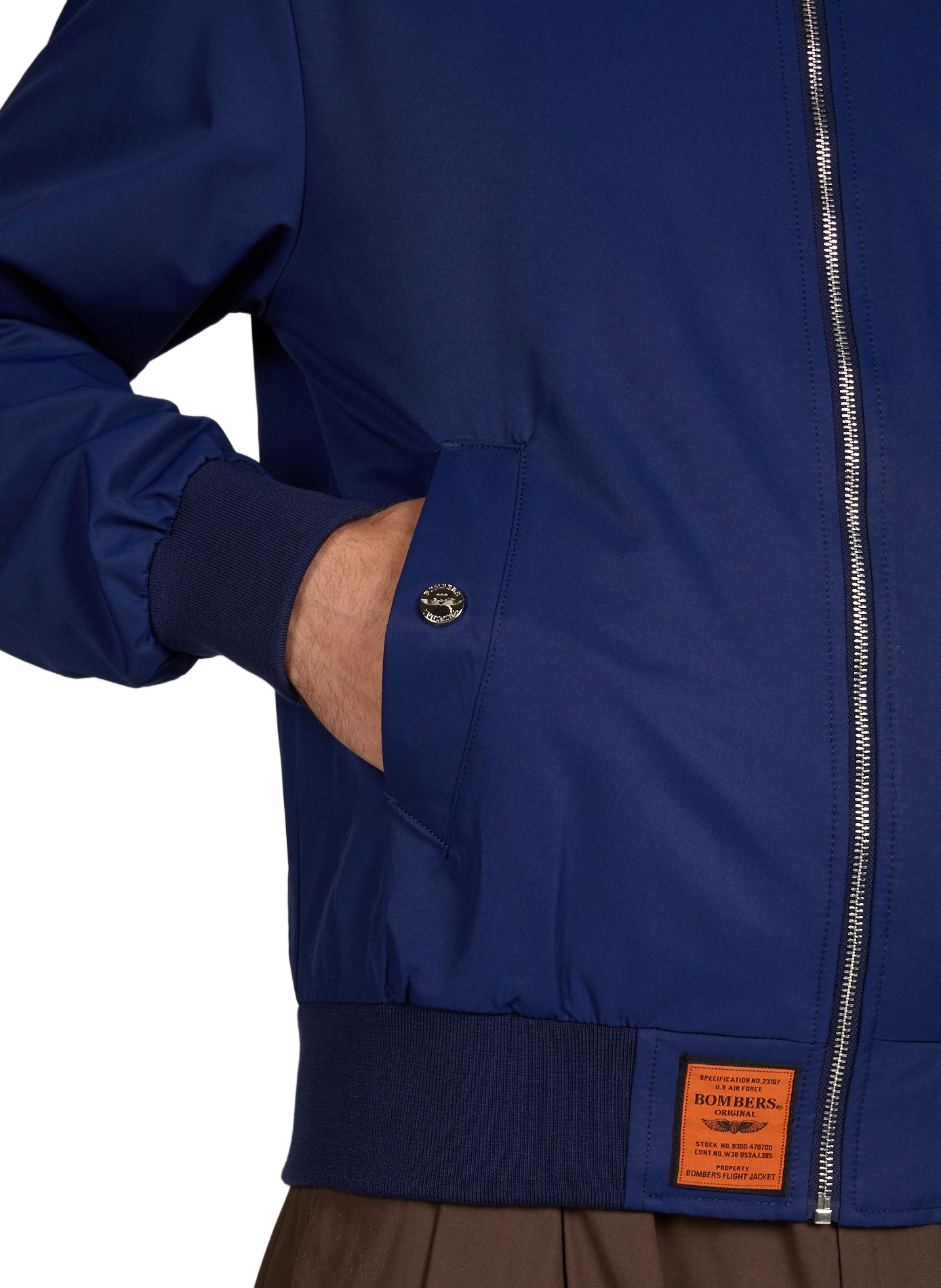 Lightweight hooded bomber Blue