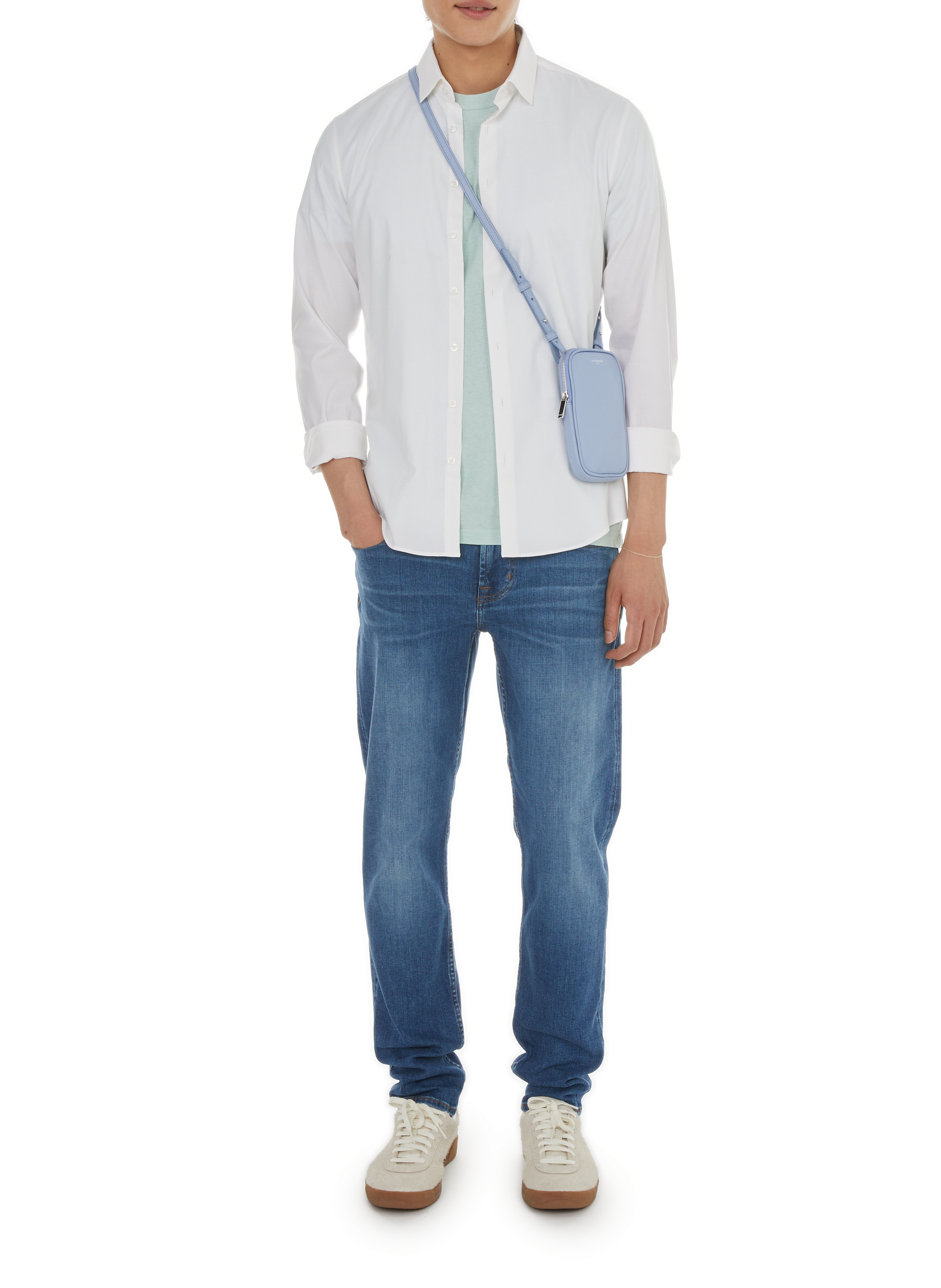 Button Down long-sleeve cotton Shirt CALVIN KLEIN White