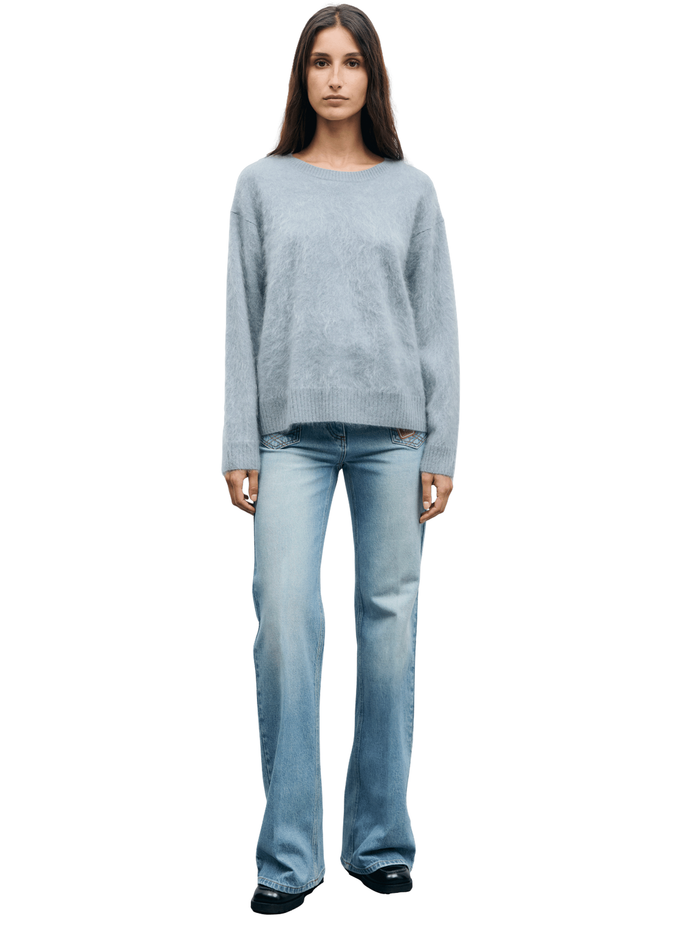 Pull à col rond en cachemire brossé - rida GERARD DAREL Bleu