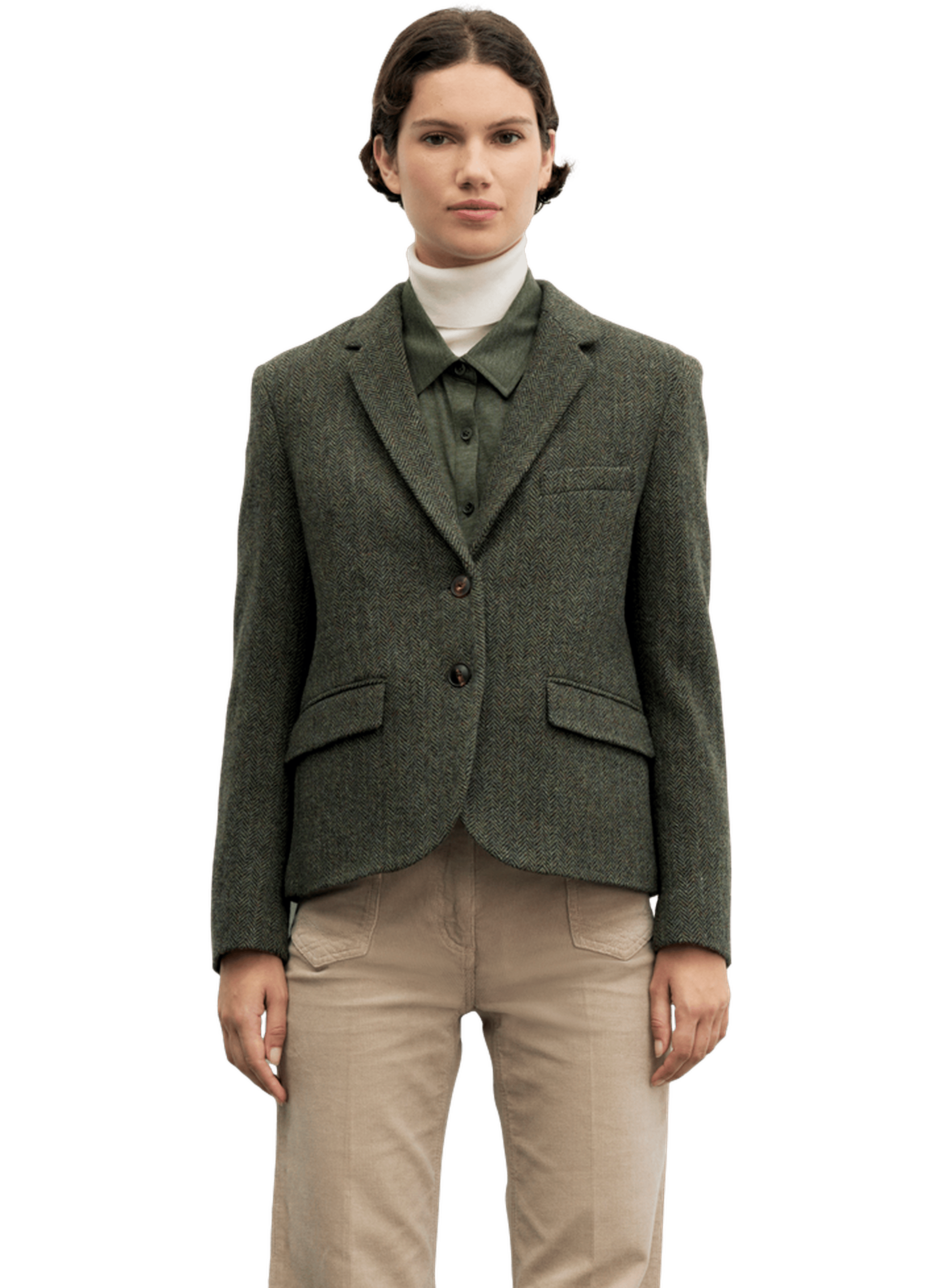 Veste à chevrons en laine vierge - juliet GERARD DAREL Vert