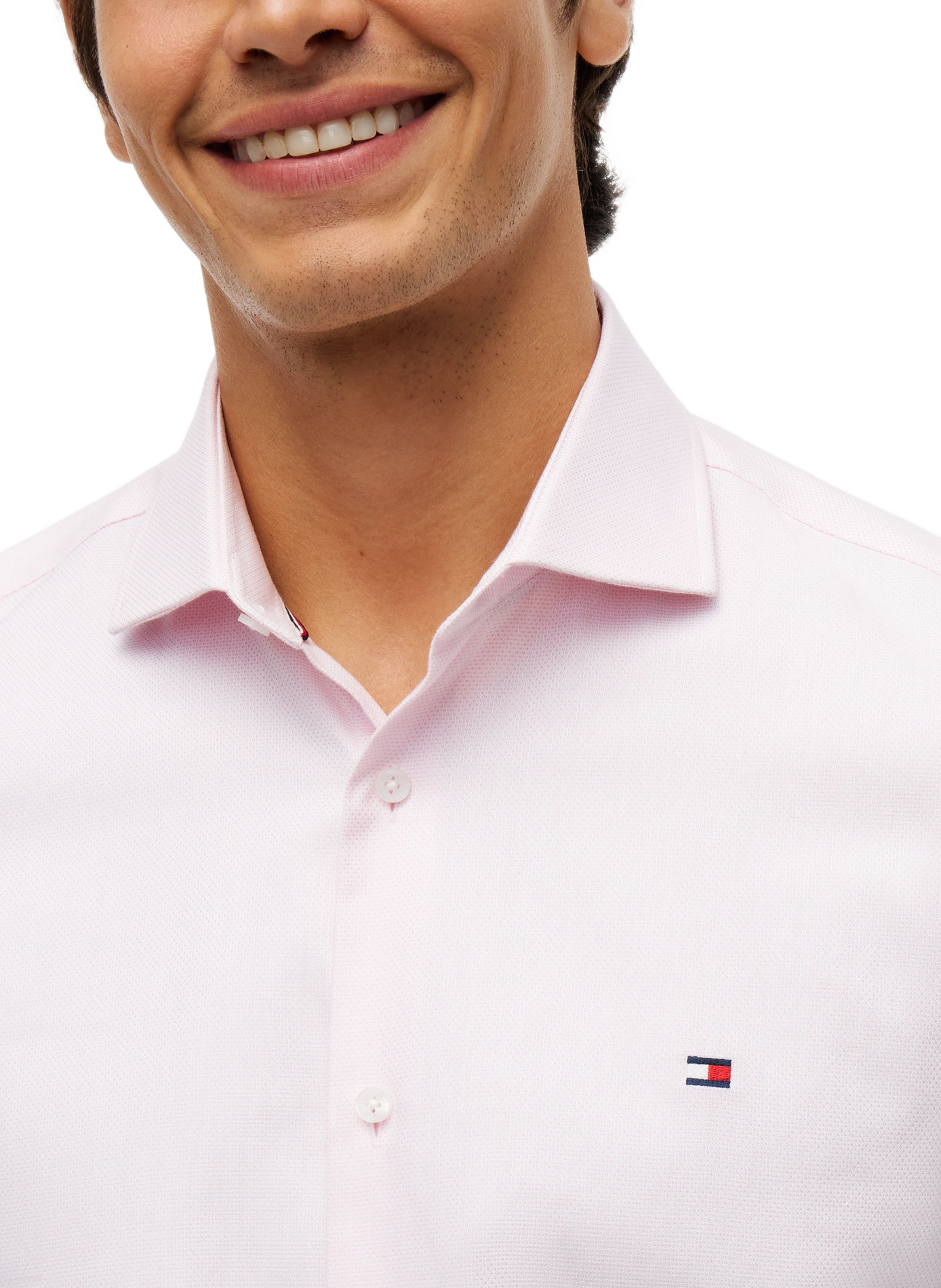 Straight classic collar shirt in cotton TOMMY HILFIGER Pink