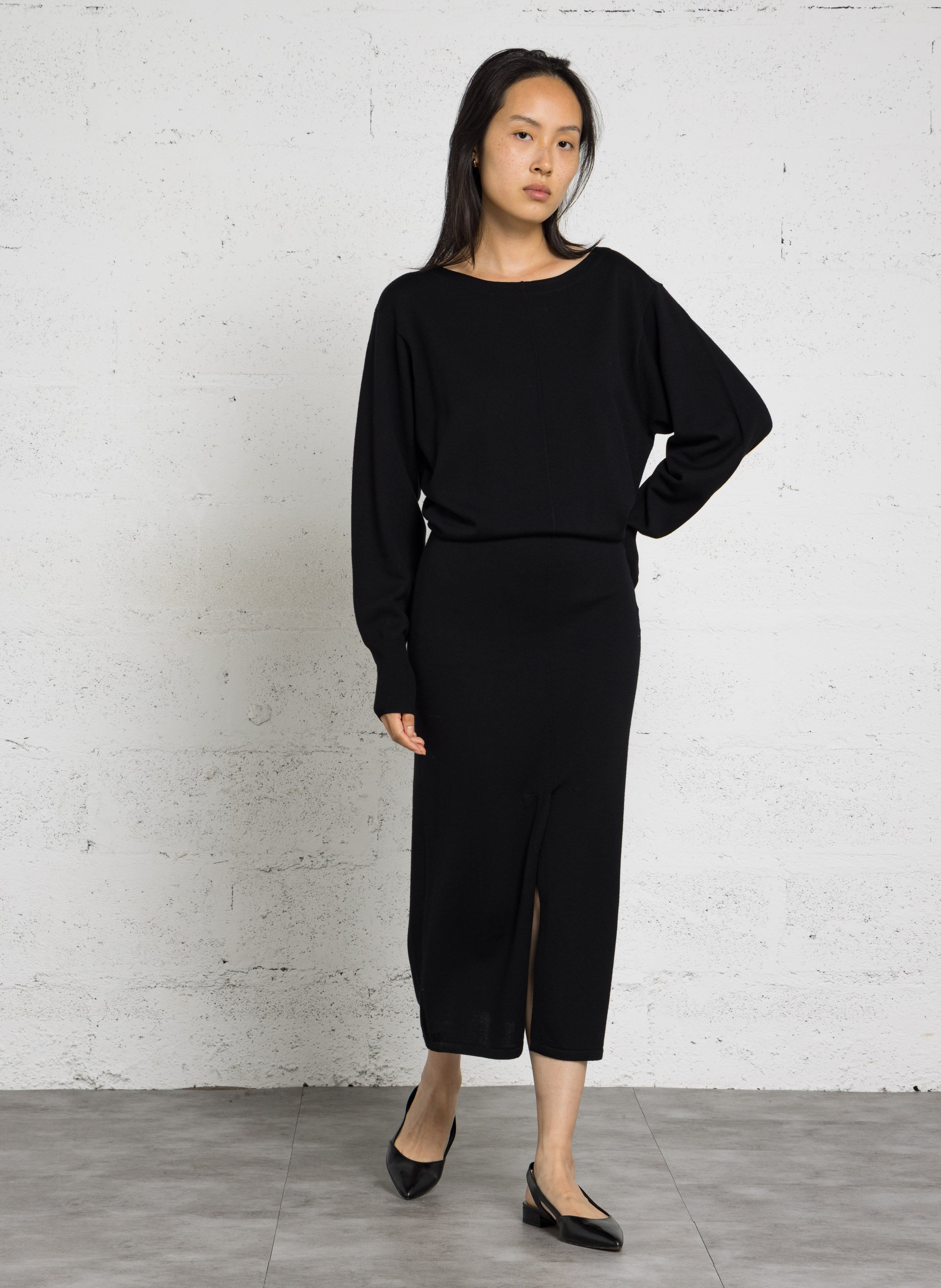 Robe longue en laine kathleen SOEUR Noir