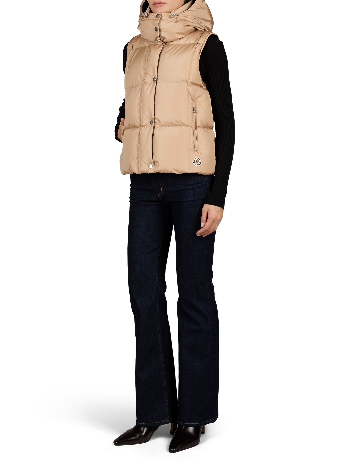 Doudoune sans manches unie MONCLER Beige