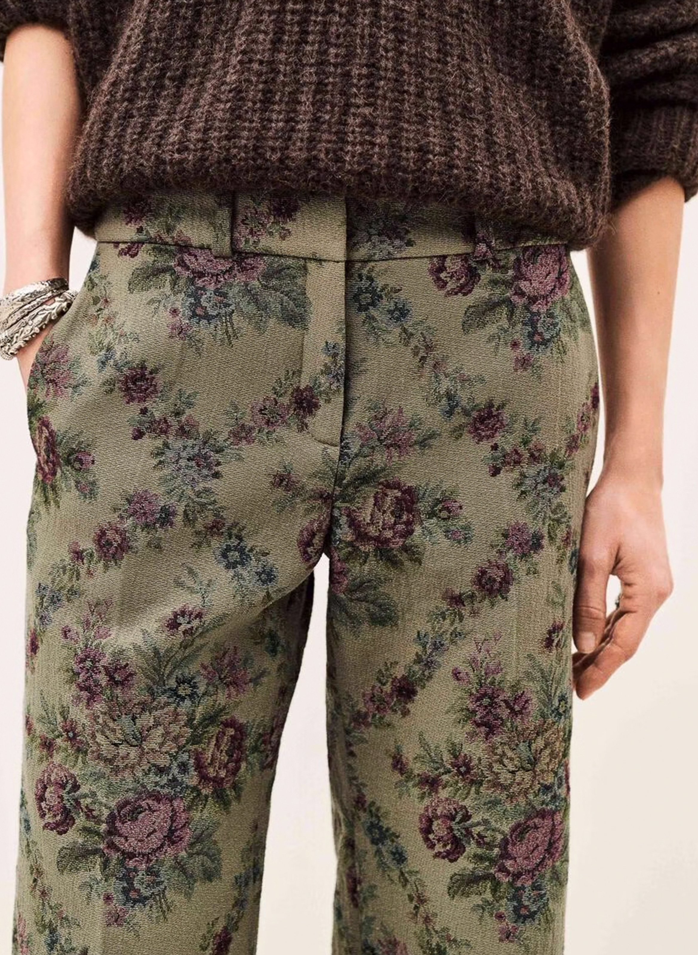Pantalon large imprimé remea BA&SH Kaki