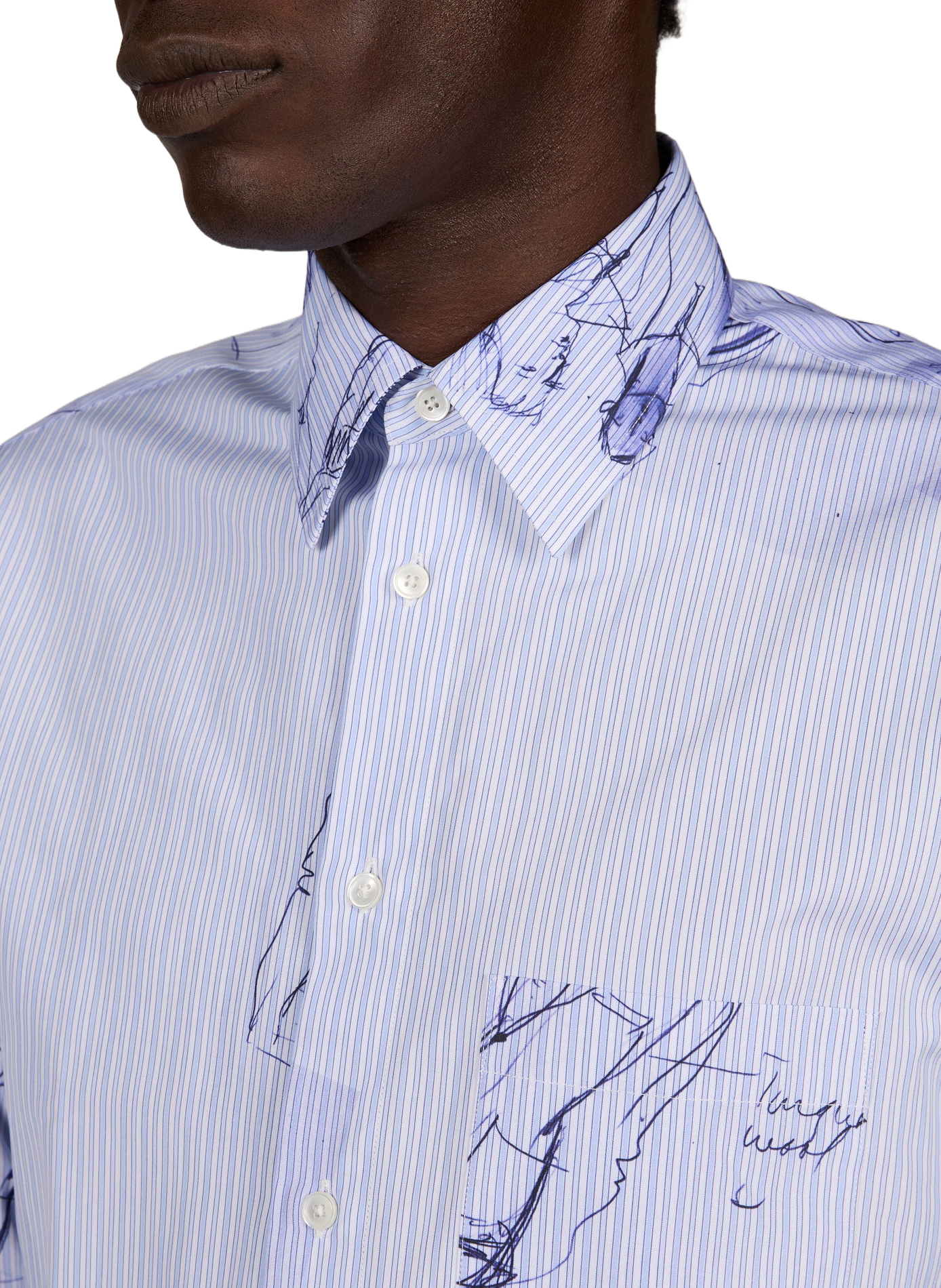 Oversized printed cotton shirt PAUL SMITH Blue