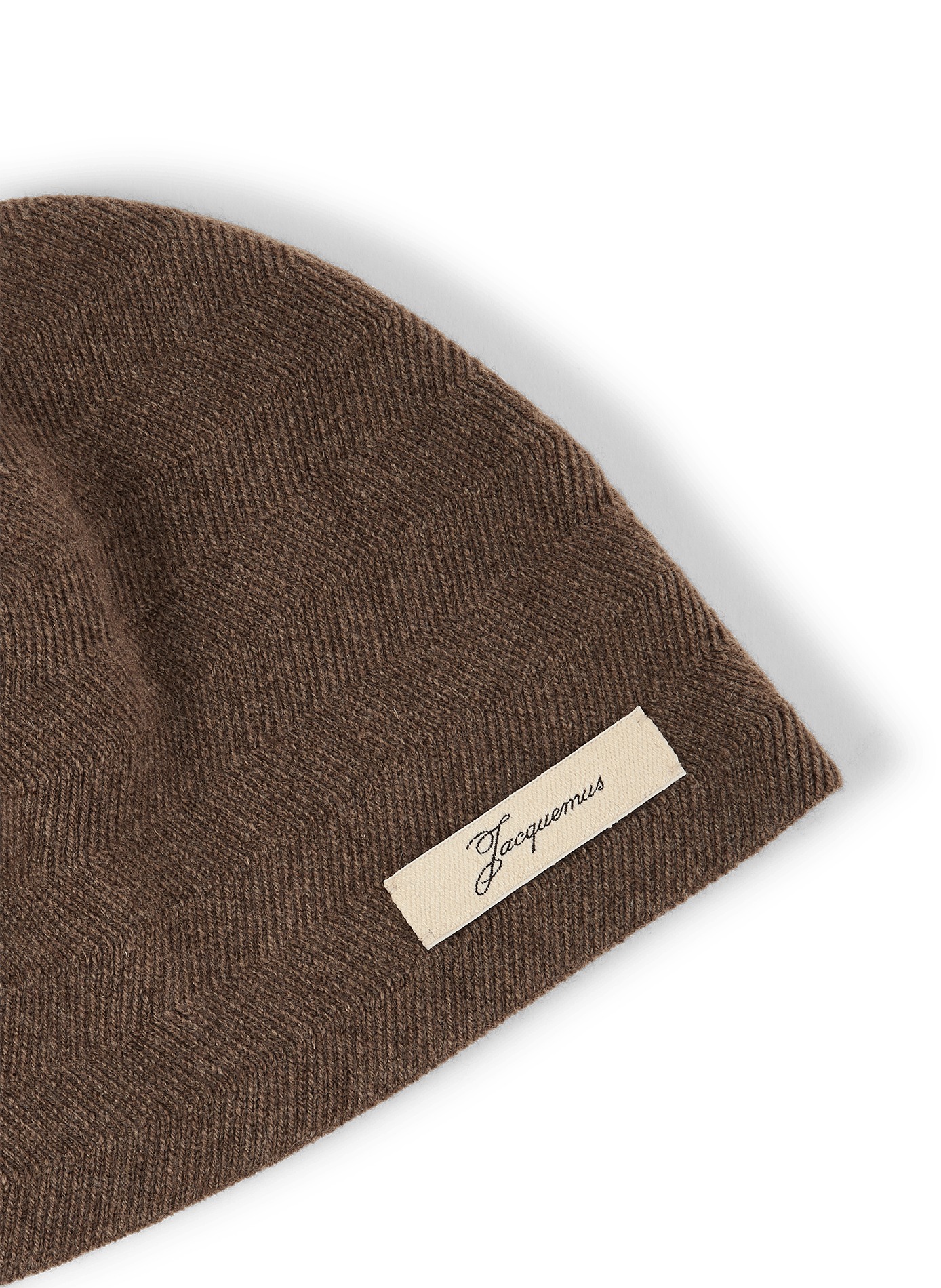 Chevron wool and cashmere beanie | Brown JACQUEMUS Men