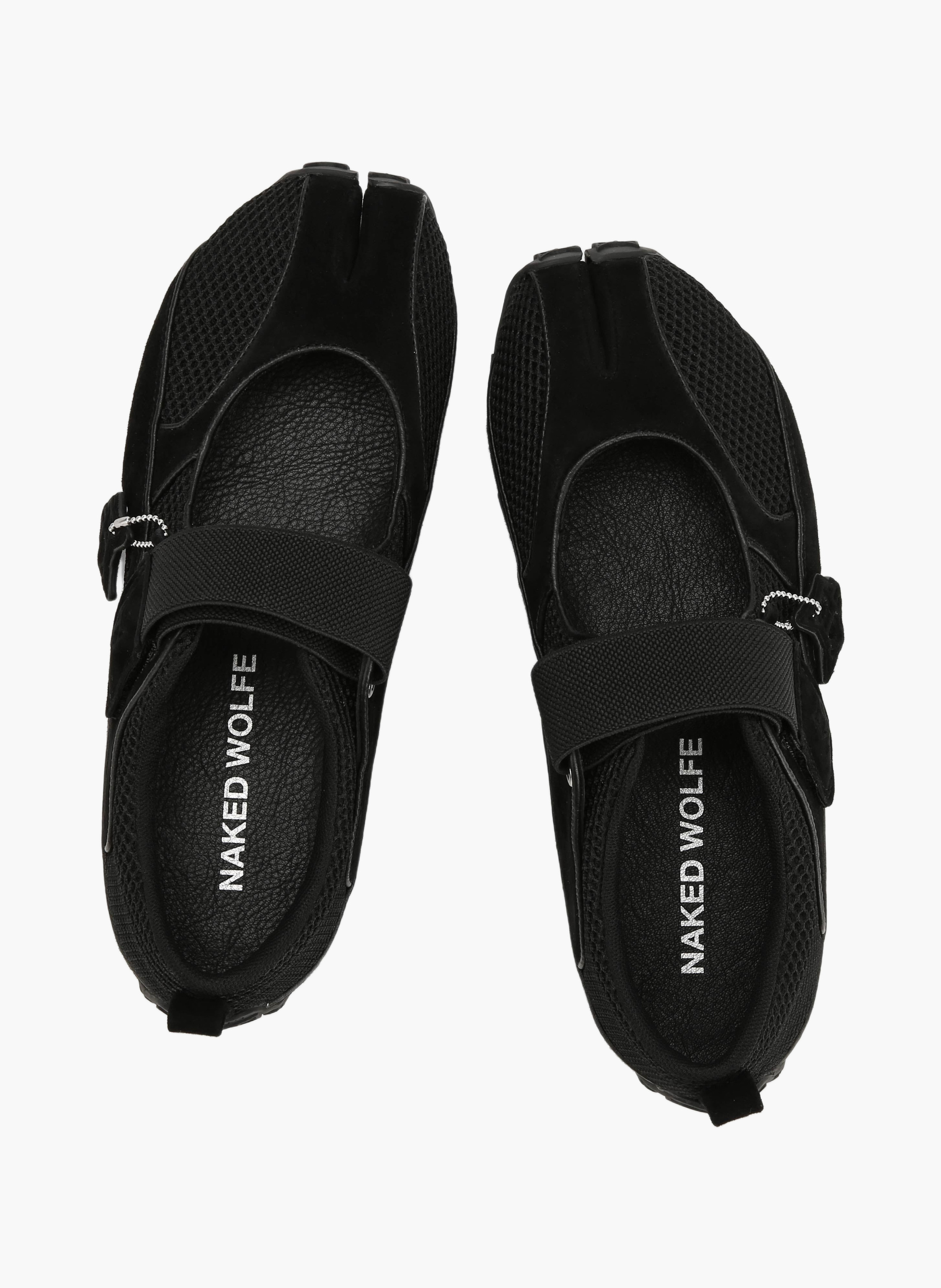 Letto sneakers van suède en mesh NAKED WOLFE Zwart