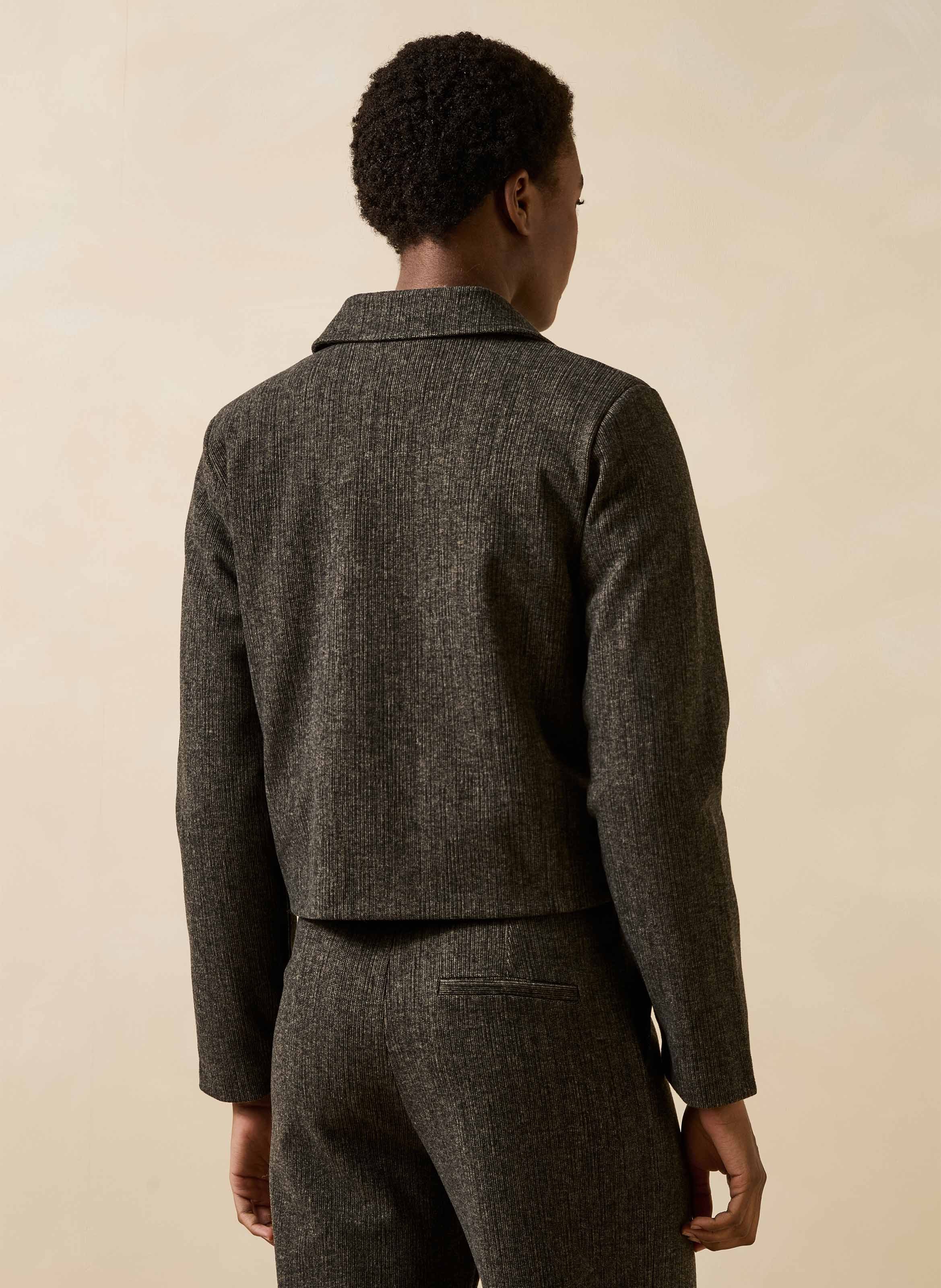 Kort jasje met fluweellook LA FEE MARABOUTEE Bruin