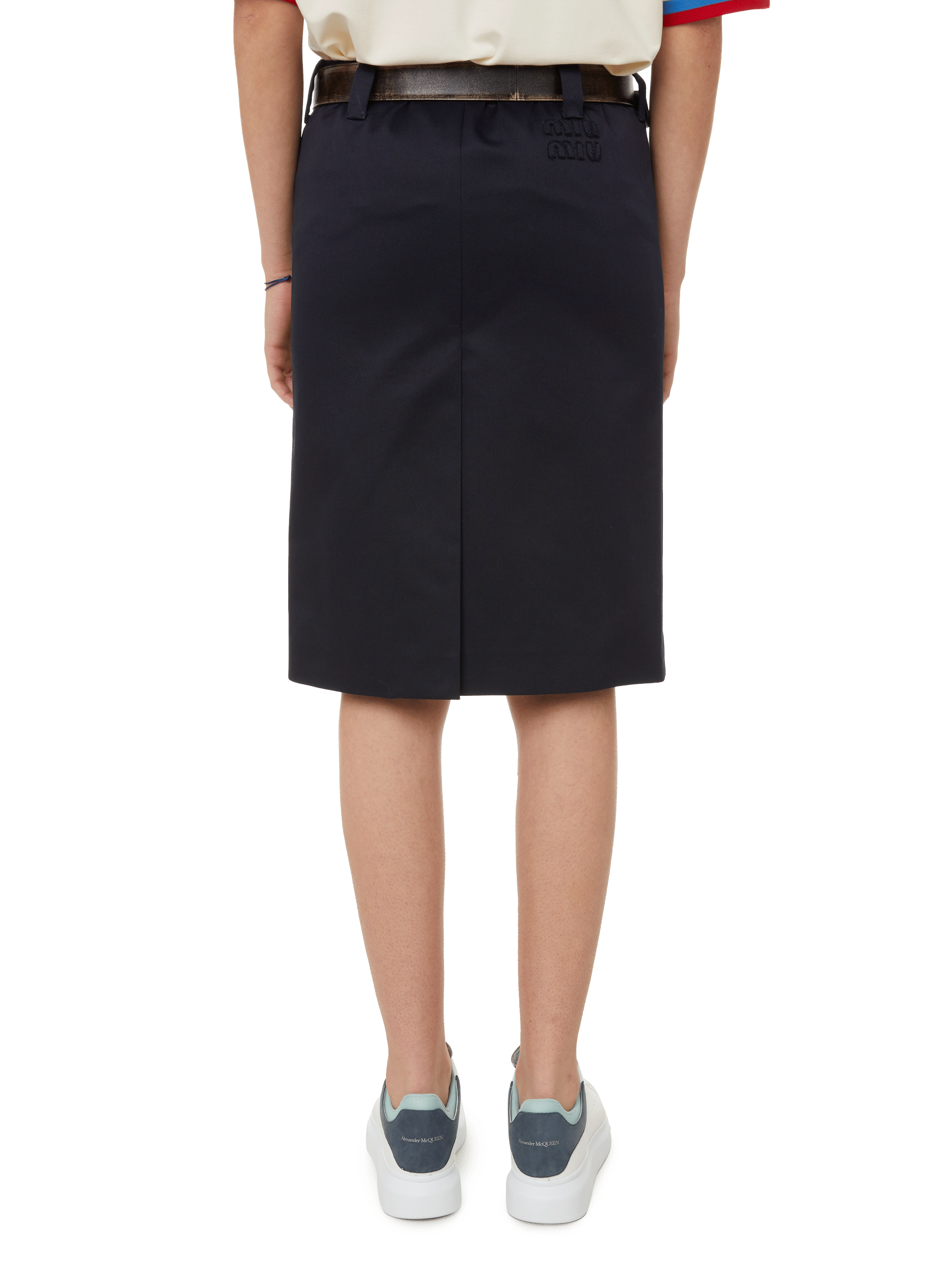 Jupe mi-longue chino MIU MIU Bleu