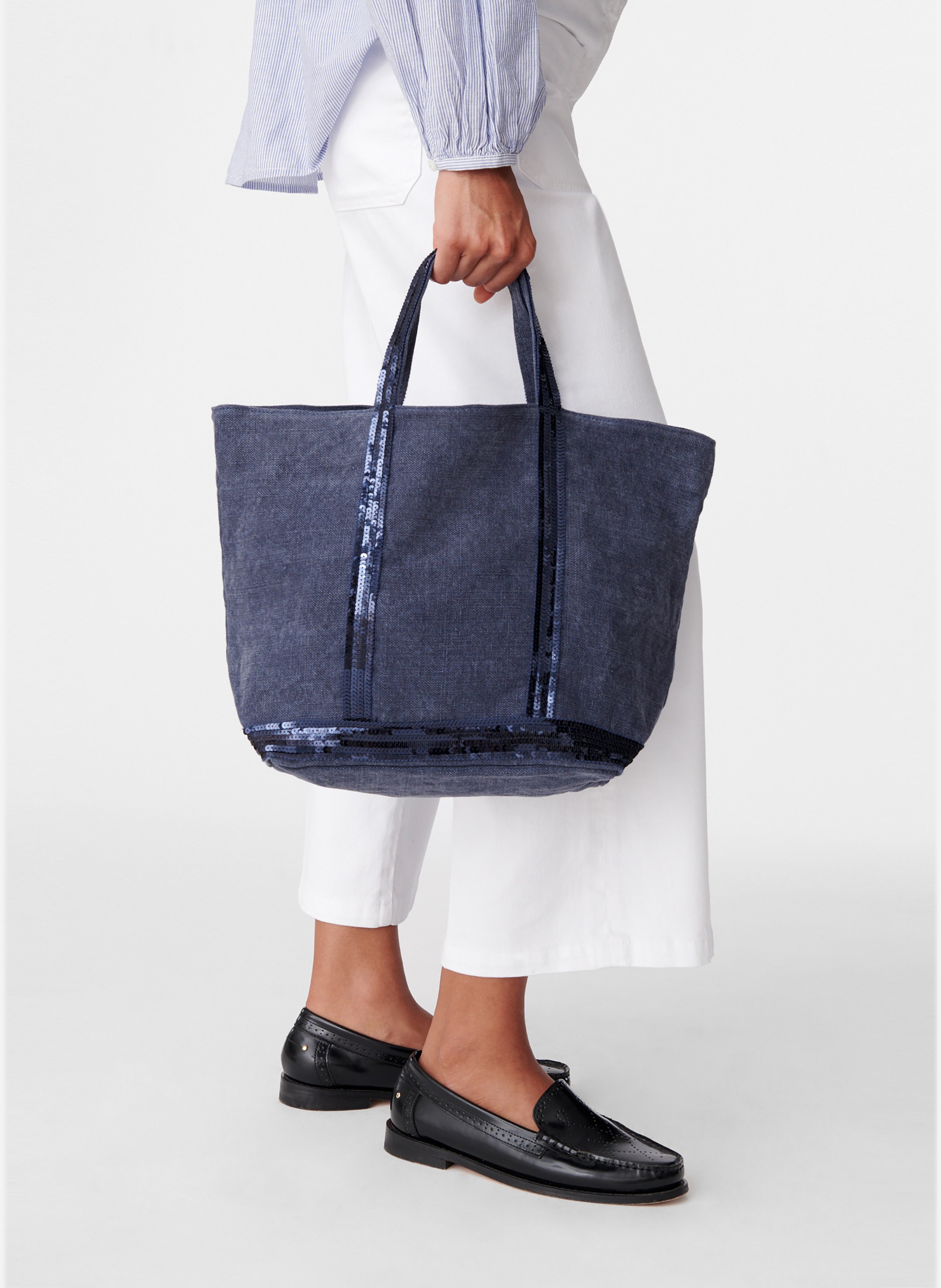 Cabas m en lin VANESSA BRUNO Bleu