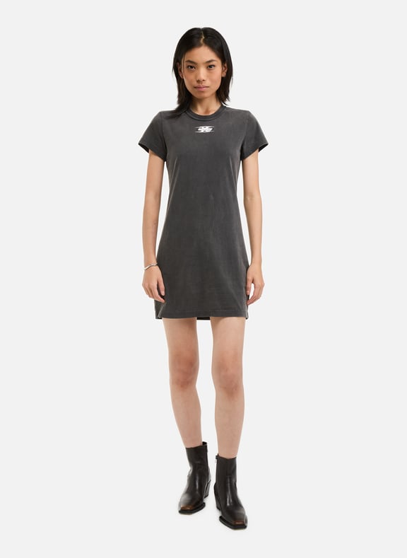 Short bodycon dress with embossed logo Green by ALEXANDER WANG ALEXANDER WANG Short bodycon dress with embossed logo Green