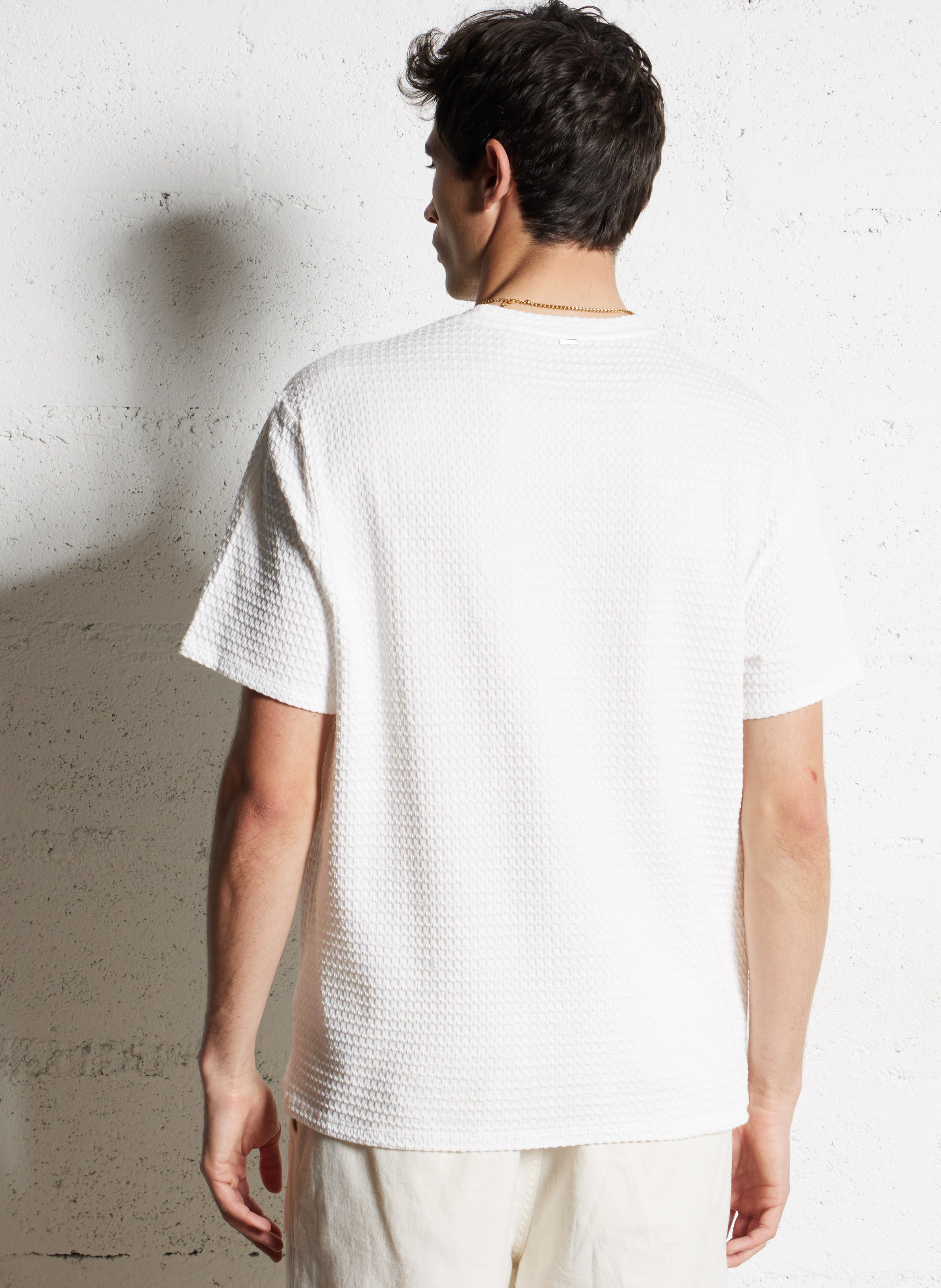 Tee-shirt col rond en coton mélangé IKKS Blanc