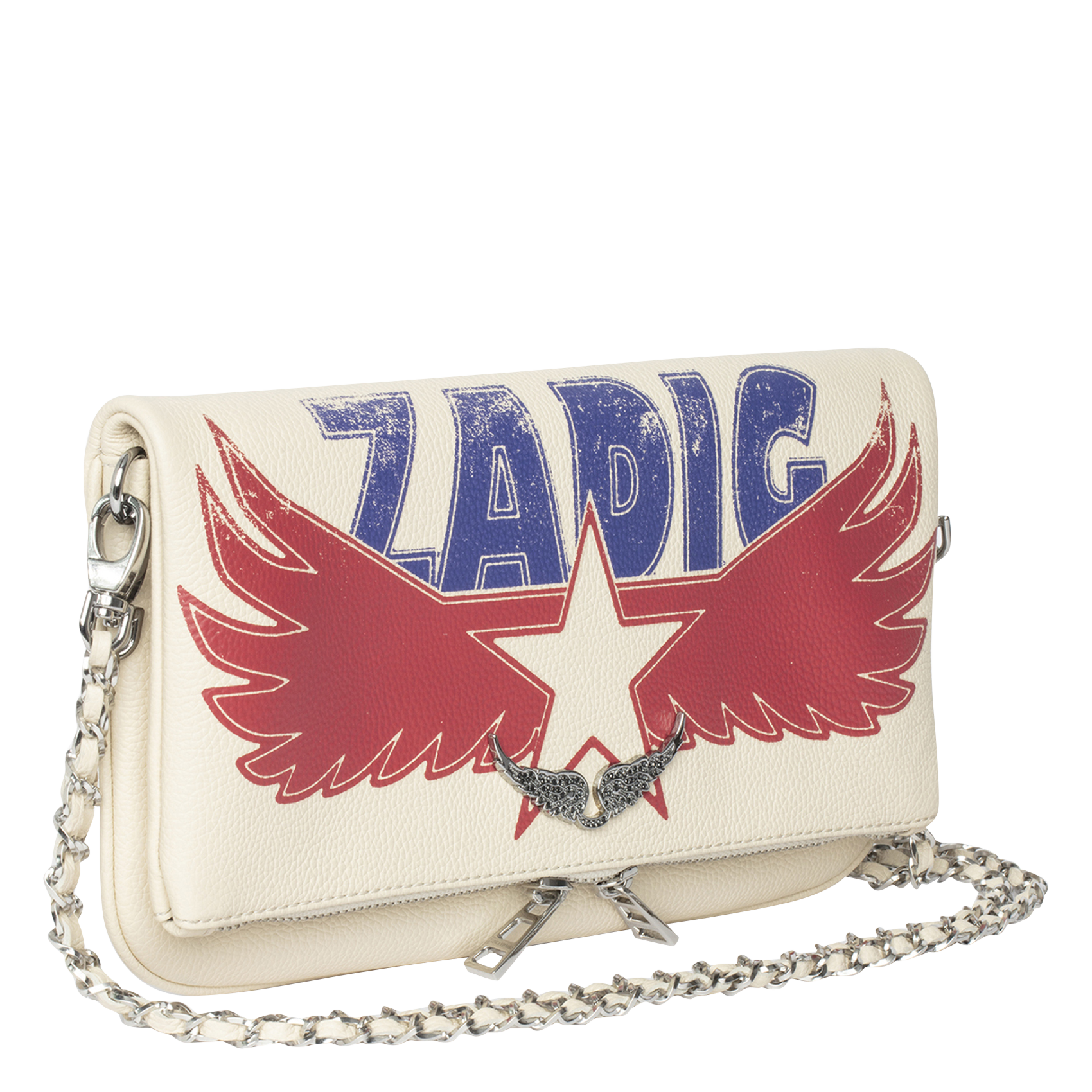 Pochette en cuir rock ZADIG&VOLTAIRE Blanc
