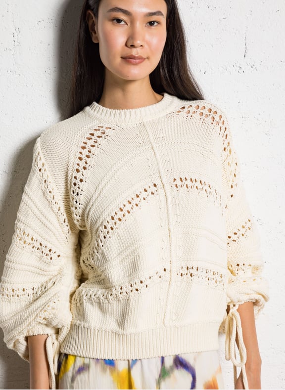 Pull droit en coton lory Blanc by BA&SH BA&SH Pull droit en coton lory Blanc