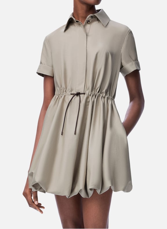 Robe mini en coton et soie Beige by LOEWE LOEWE Robe mini en coton et soie Beige