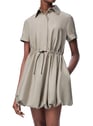 Robe mini en coton et soie | Beige by LOEWE LOEWE Robe mini en coton et soie | Beige