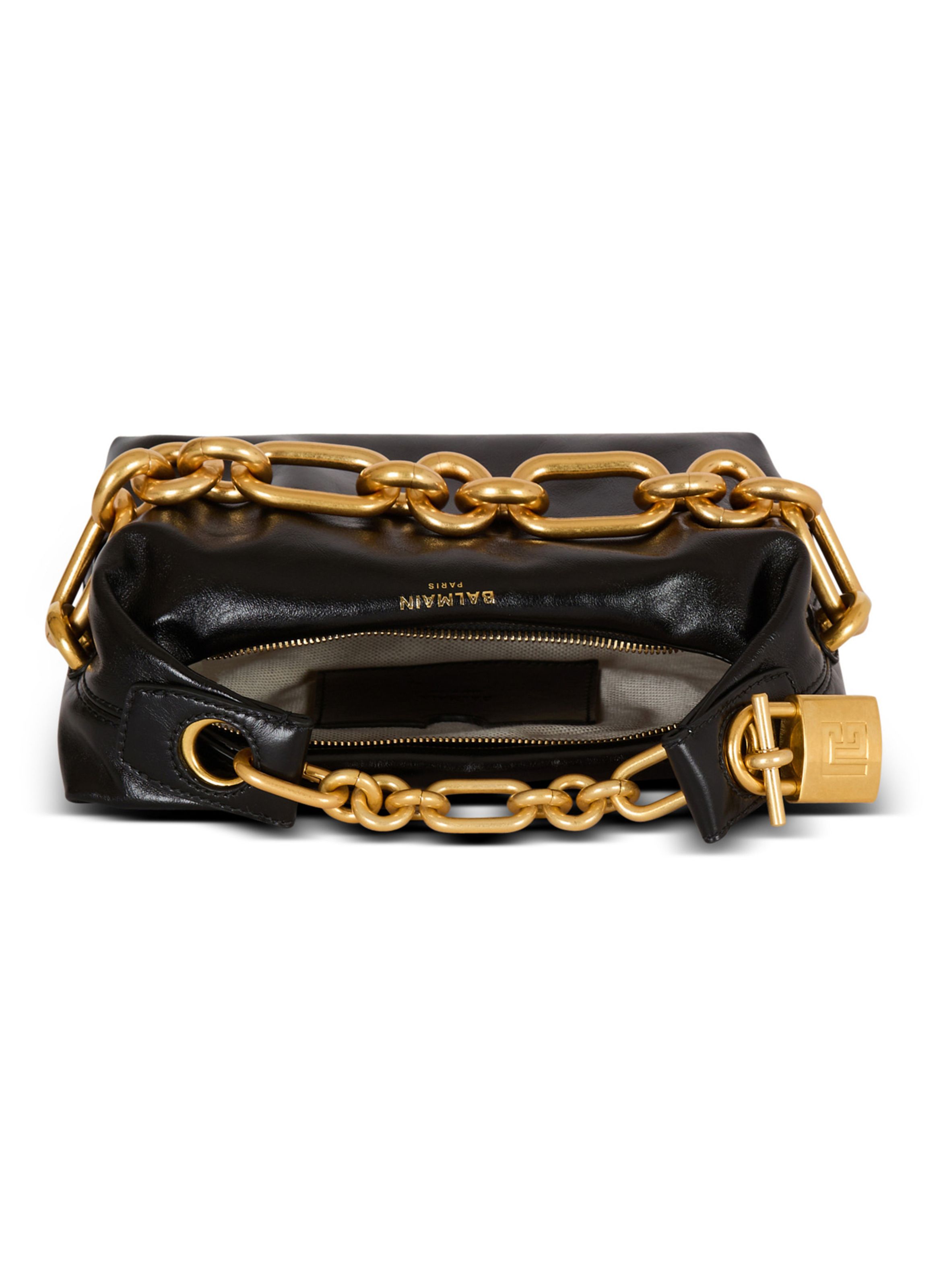 Sac sync mini en cuir de veau BALMAIN Noir