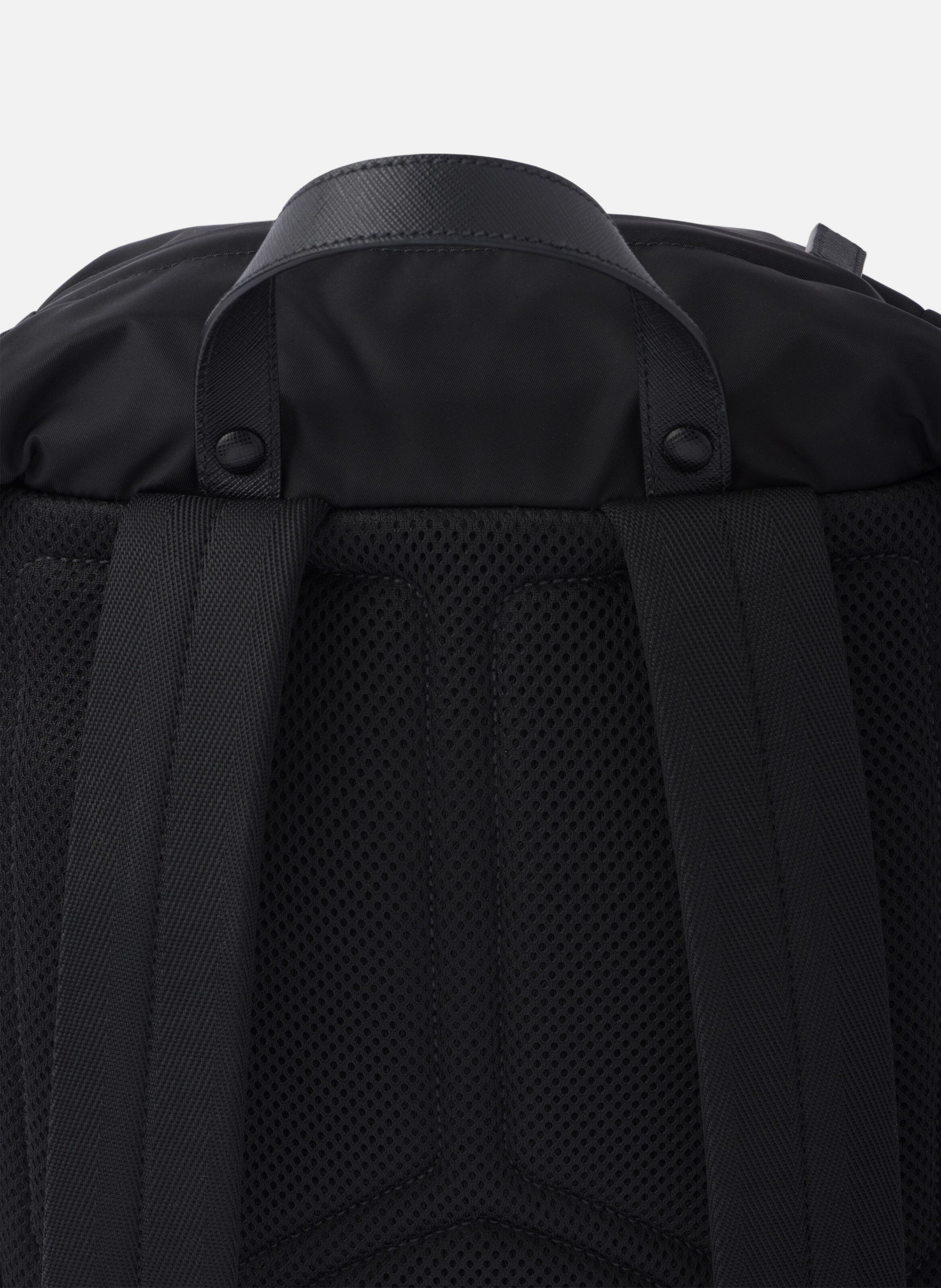 Sac à dos en re-nylon et cuir saffiano PRADA Noir