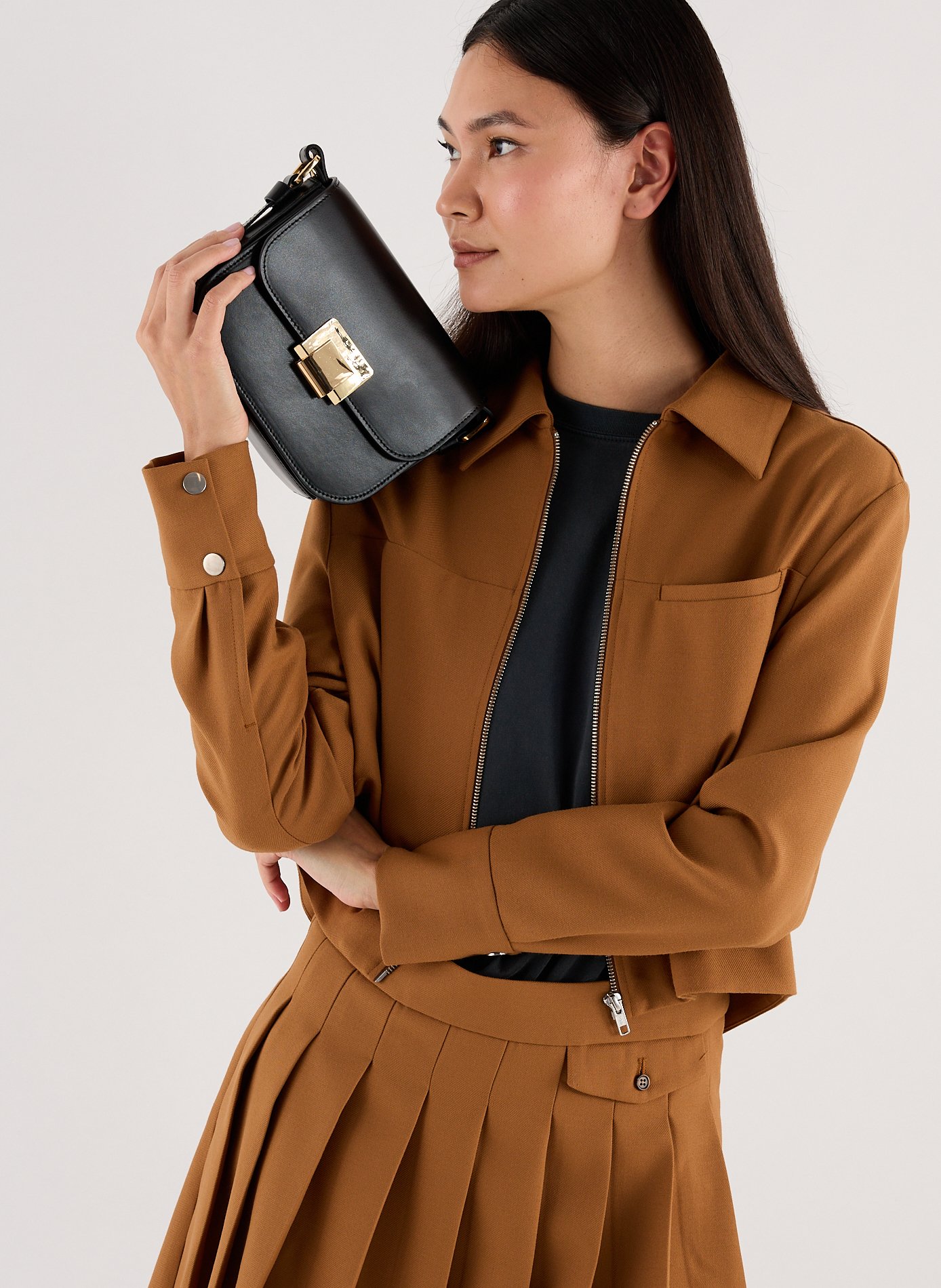 Sac bandoulière en cuir SAISON 1865 Noir