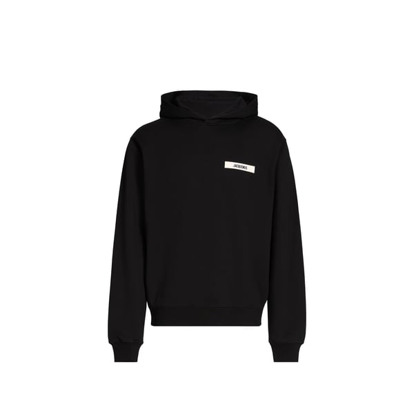 Jacquemus Cotton Fabric Hoodie With Long Sleeves In Black