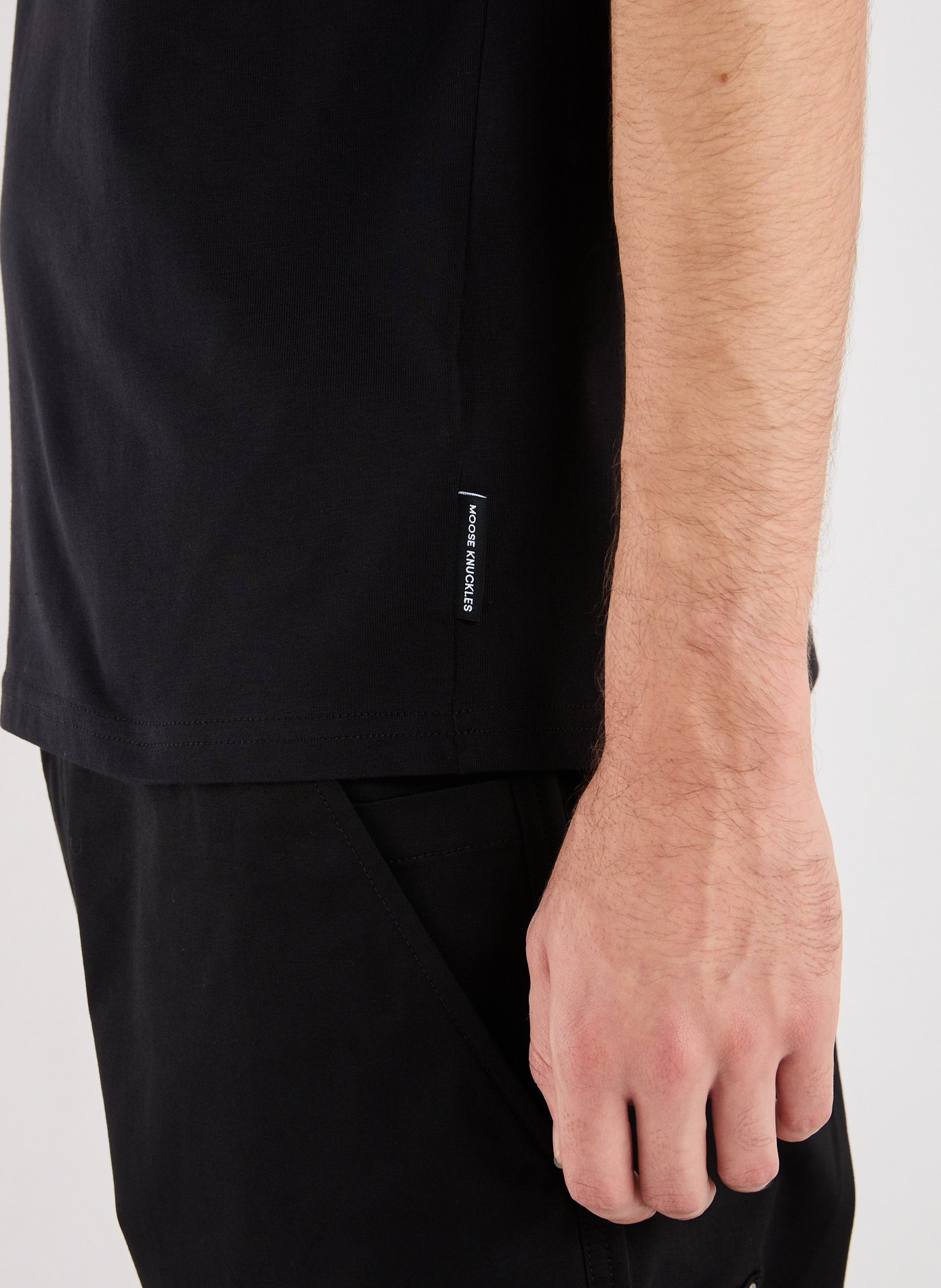 Biker-style cotton t-shirt MOOSE KNUCKLES Black