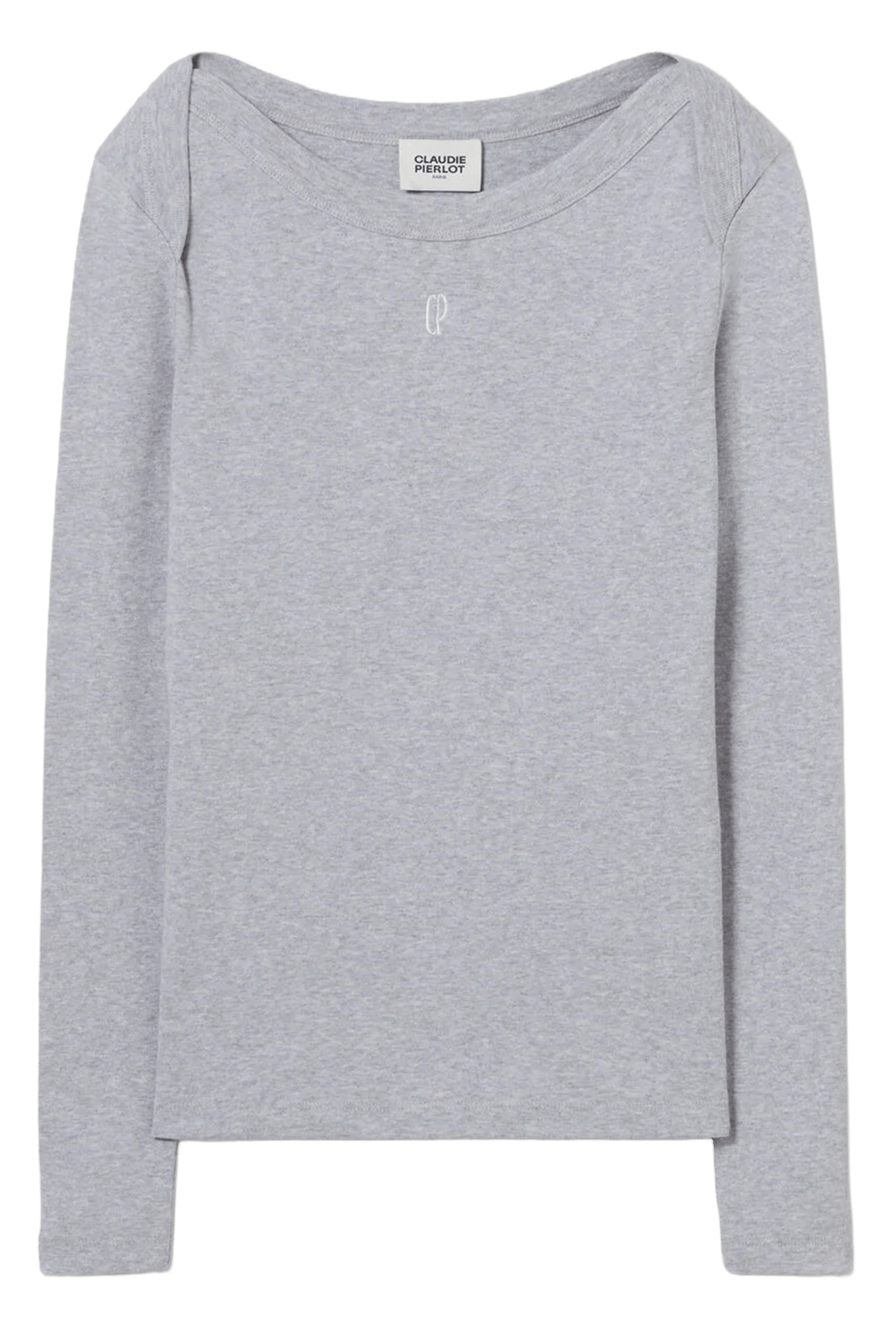 Tee-shirt près du corps col bateau timea CLAUDIE PIERLOT Gris
