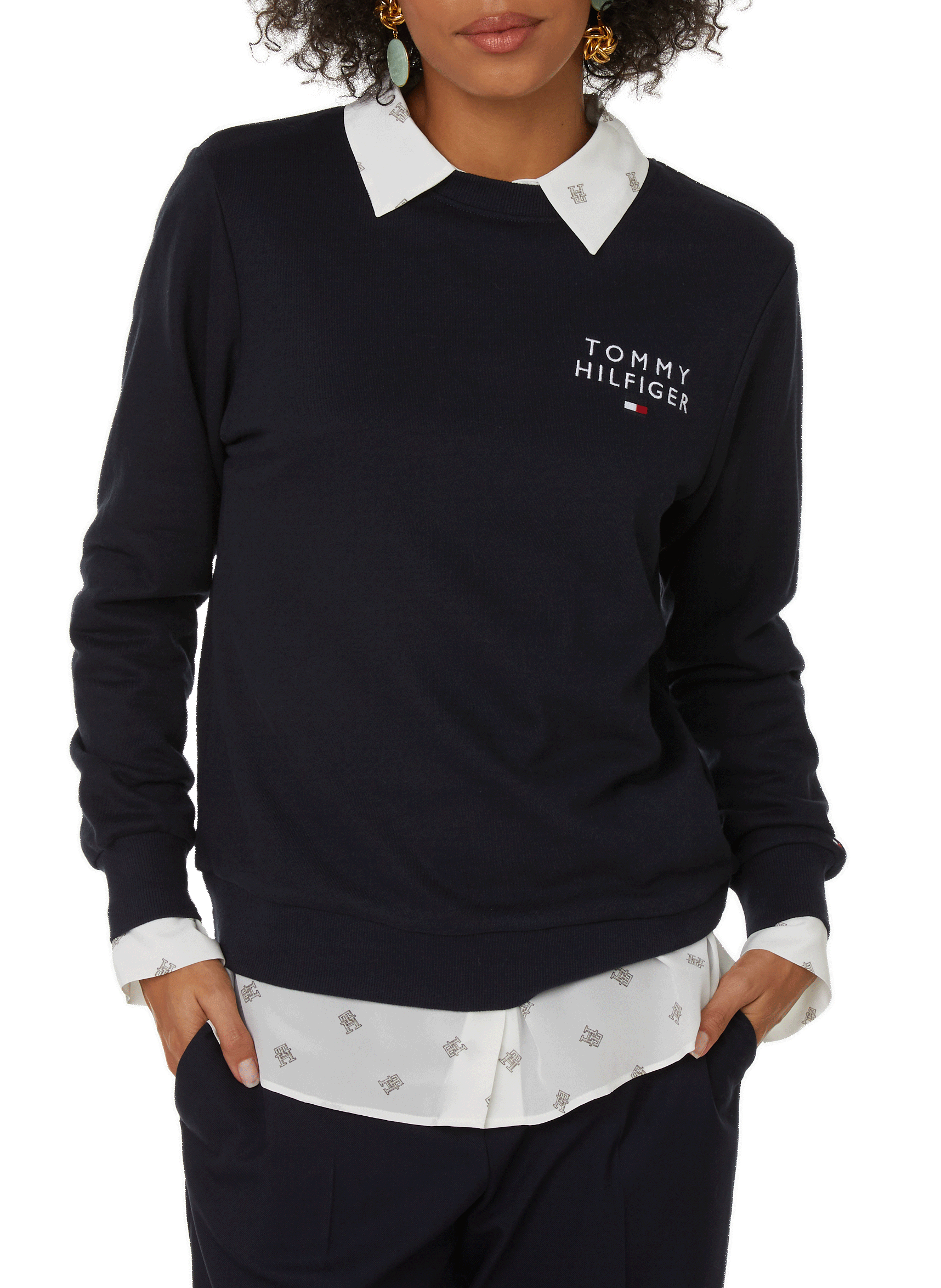 TOMMY HILFIGER Sweatshirt en coton Bleu