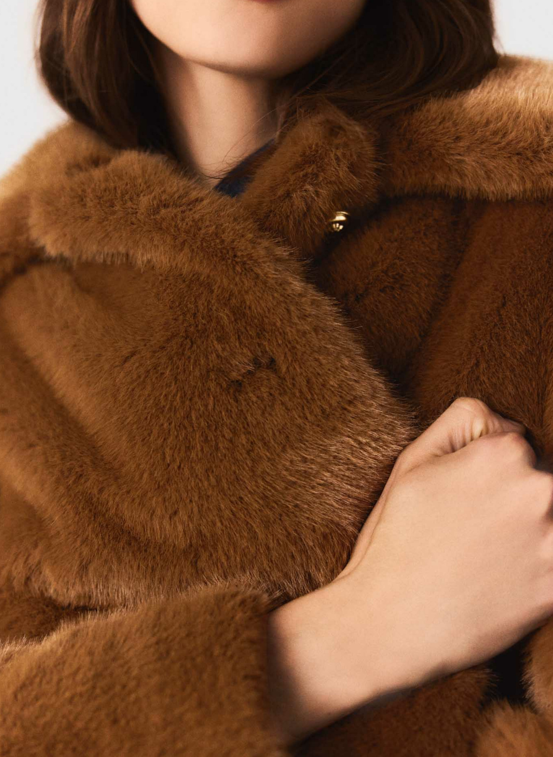 Manteau en fourrure synthétique MAJE Marron